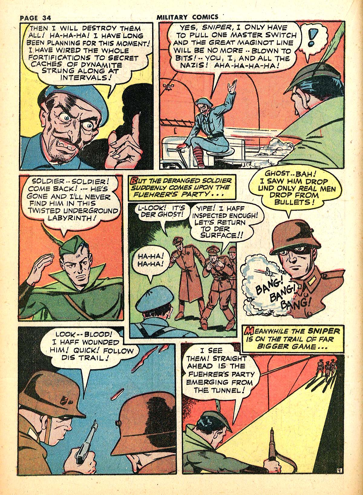 Military Comics #18 (Quality Comics), page 36. Public domain (US).