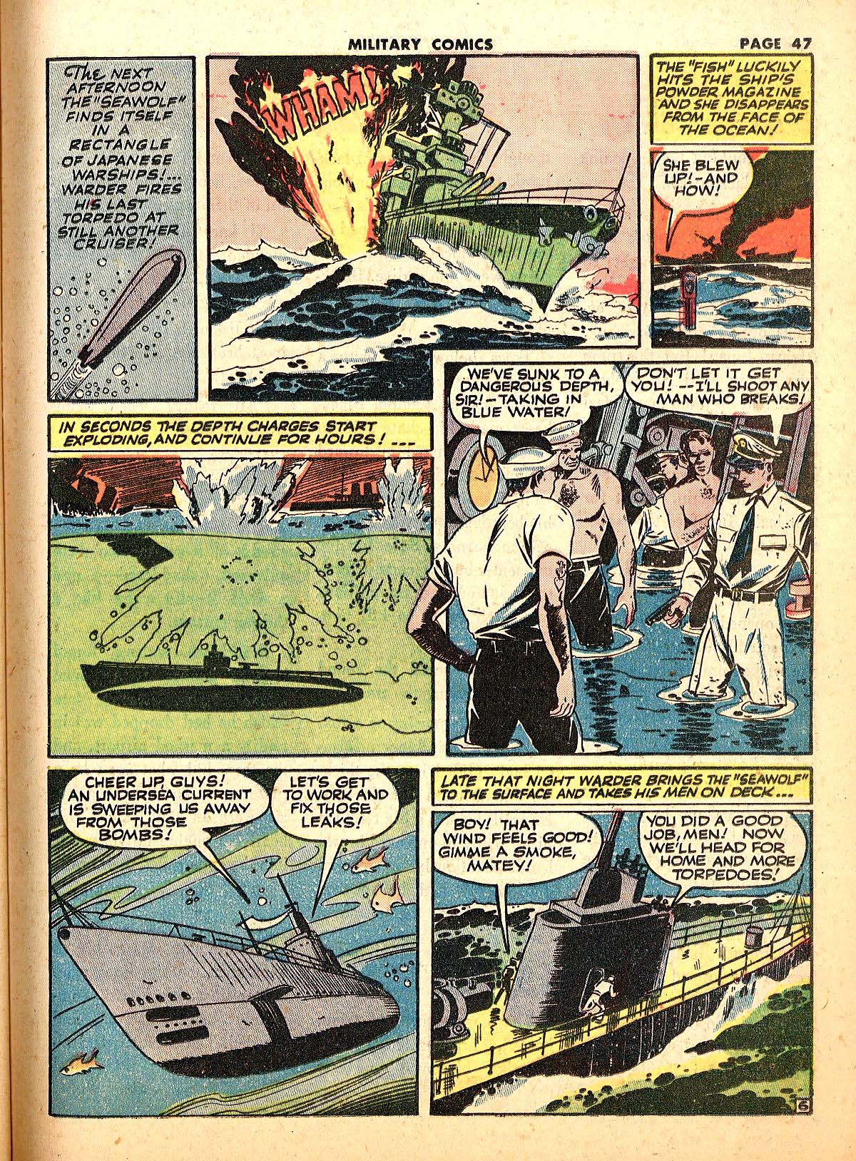 Military Comics #18 (Quality Comics), page 49. Public domain (US).