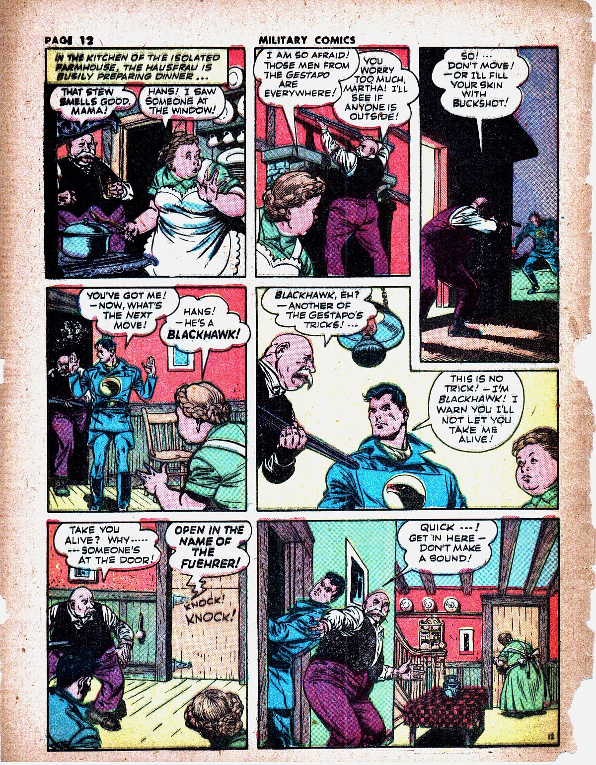 Military Comics #19 (Quality Comics), page 14. Public domain (US).