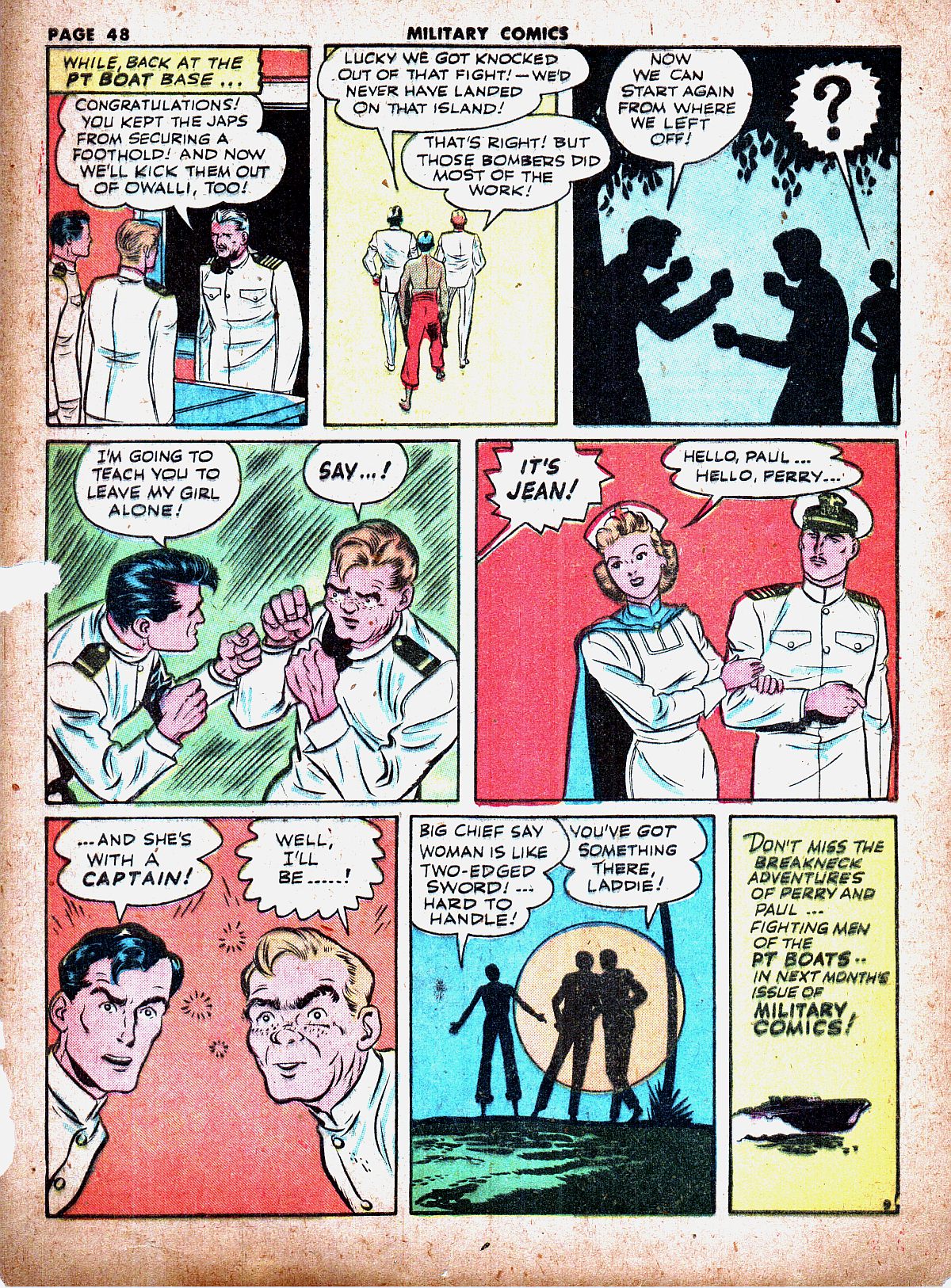 Military Comics #19 (Quality Comics), page 50. Public domain (US).