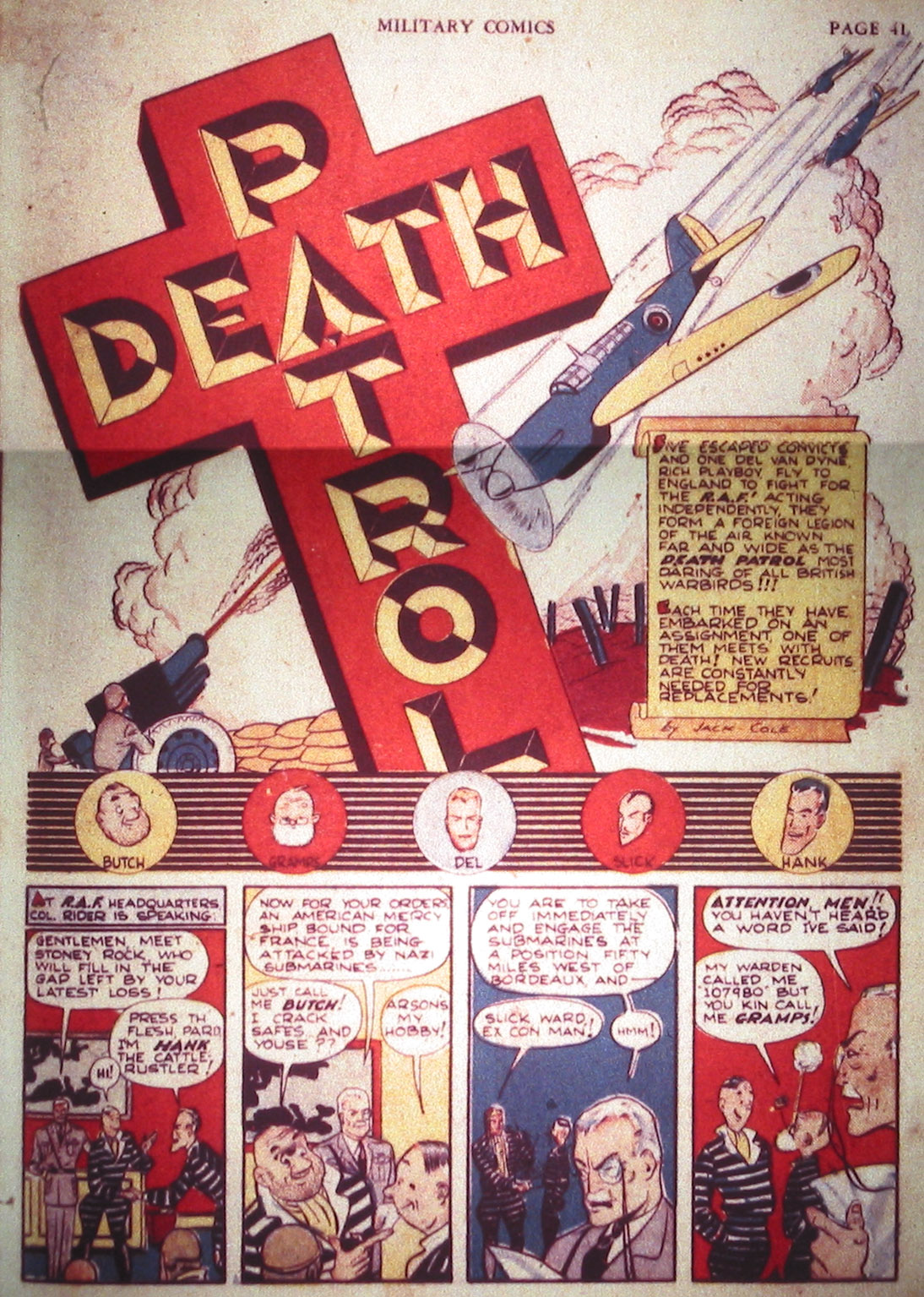 Military Comics #2 (Quality Comics), page 43. Public domain (US).