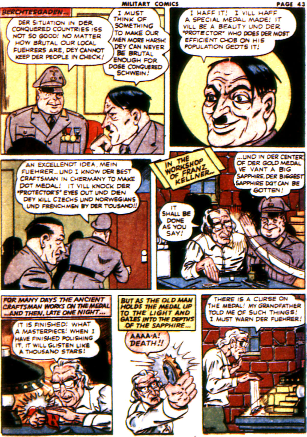Military Comics #21 (Quality Comics), page 45. Public domain (US).