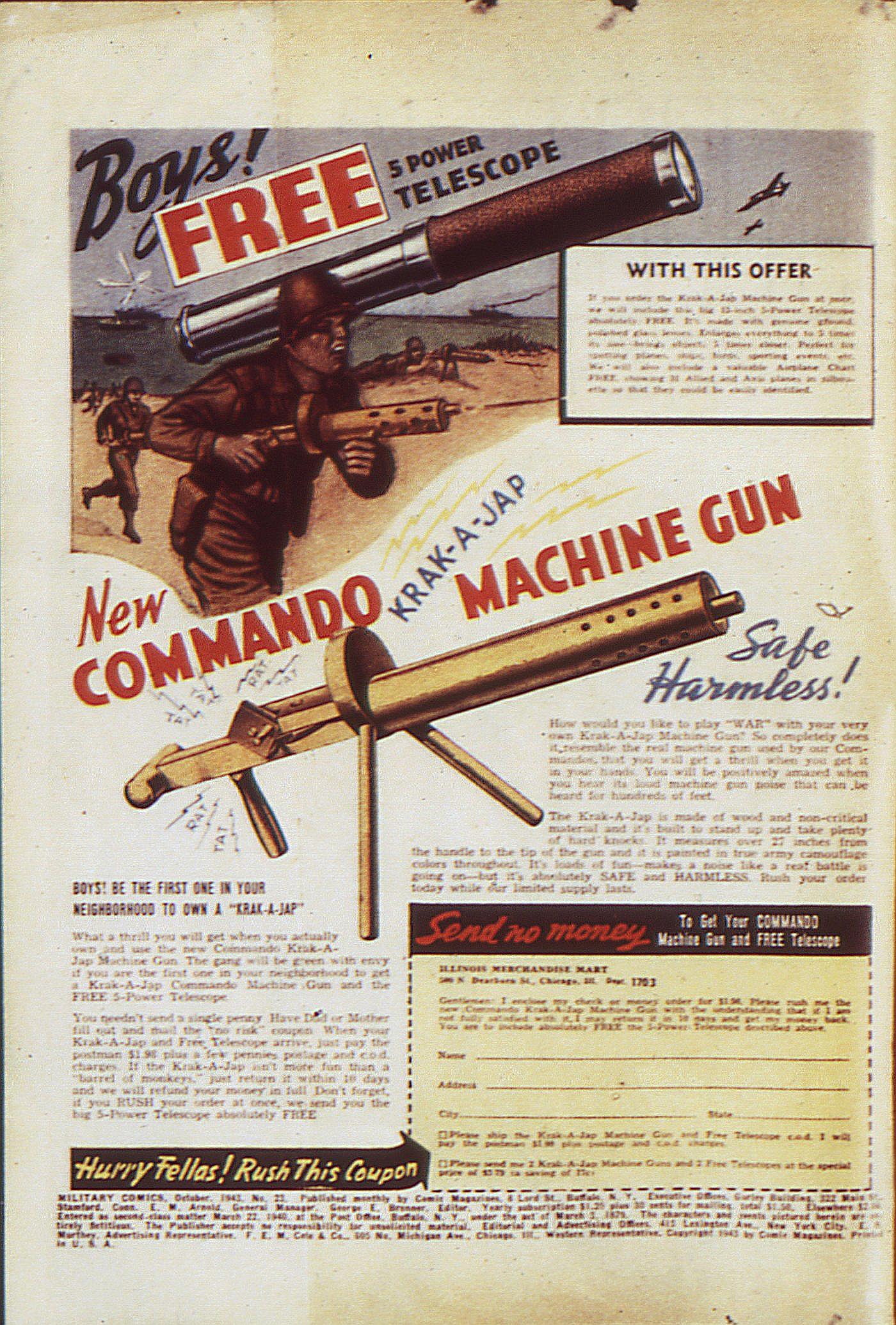 Military Comics #23 (Quality Comics), page 2. Public domain (US).