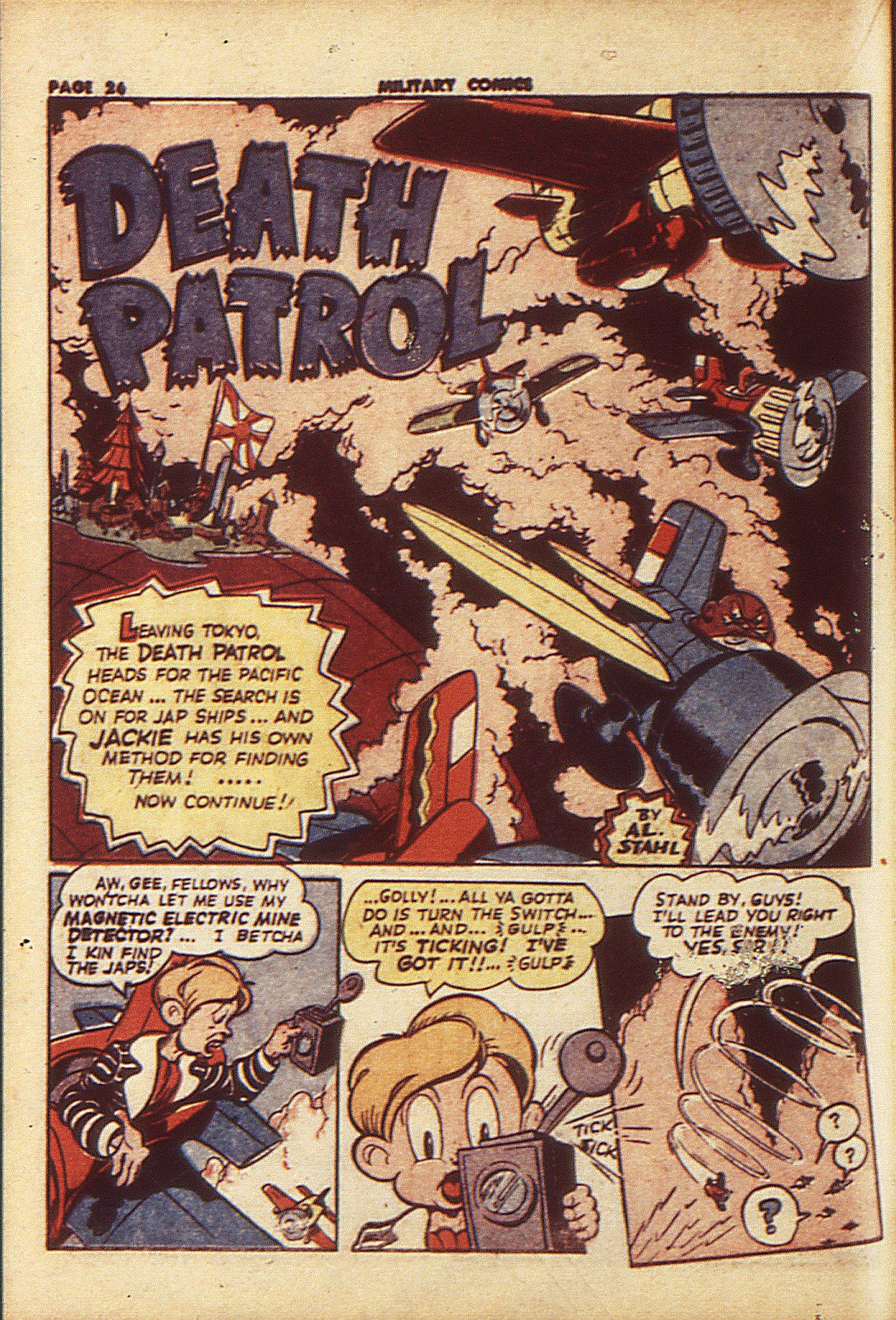 Military Comics #23 (Quality Comics), page 28. Public domain (US).