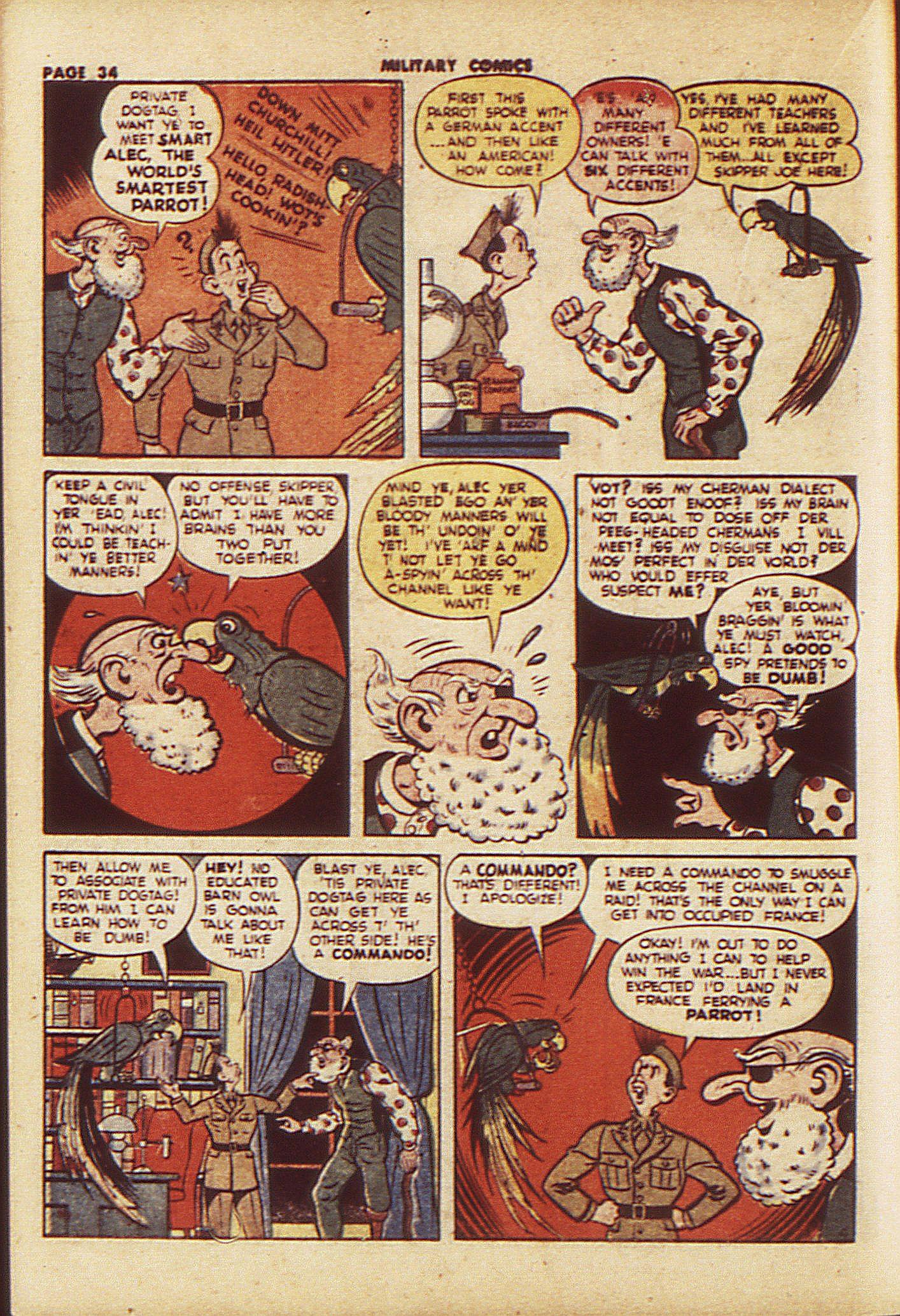 Military Comics #23 (Quality Comics), page 36. Public domain (US).