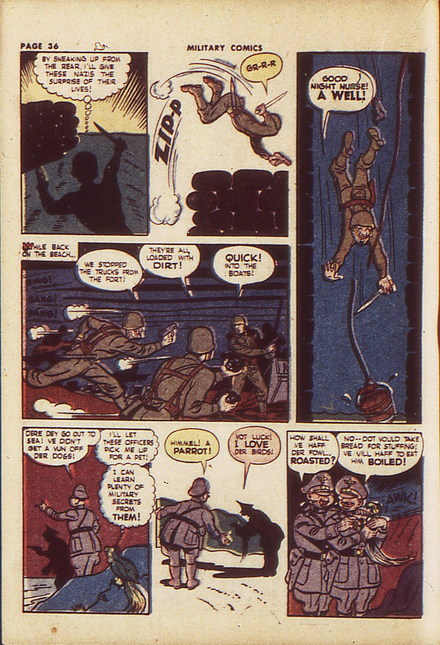 Military Comics #23 (Quality Comics), page 38. Public domain (US).