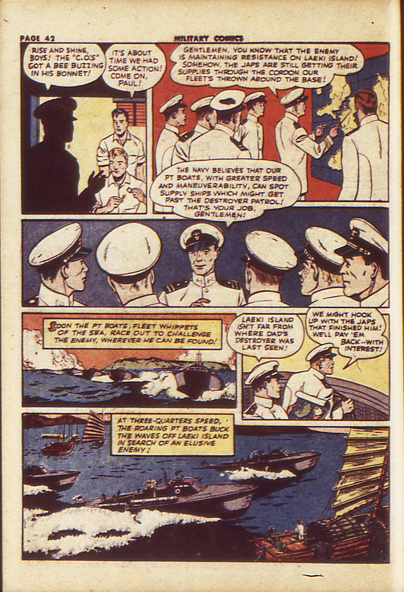 Military Comics #23 (Quality Comics), page 44. Public domain (US).