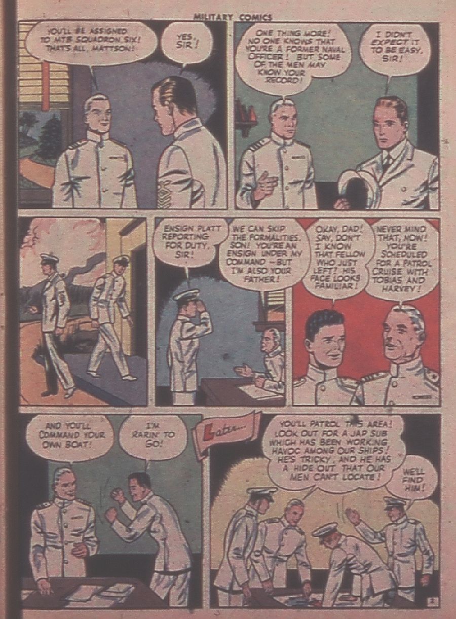 Military Comics #31 (Quality Comics), page 43. Public domain (US).