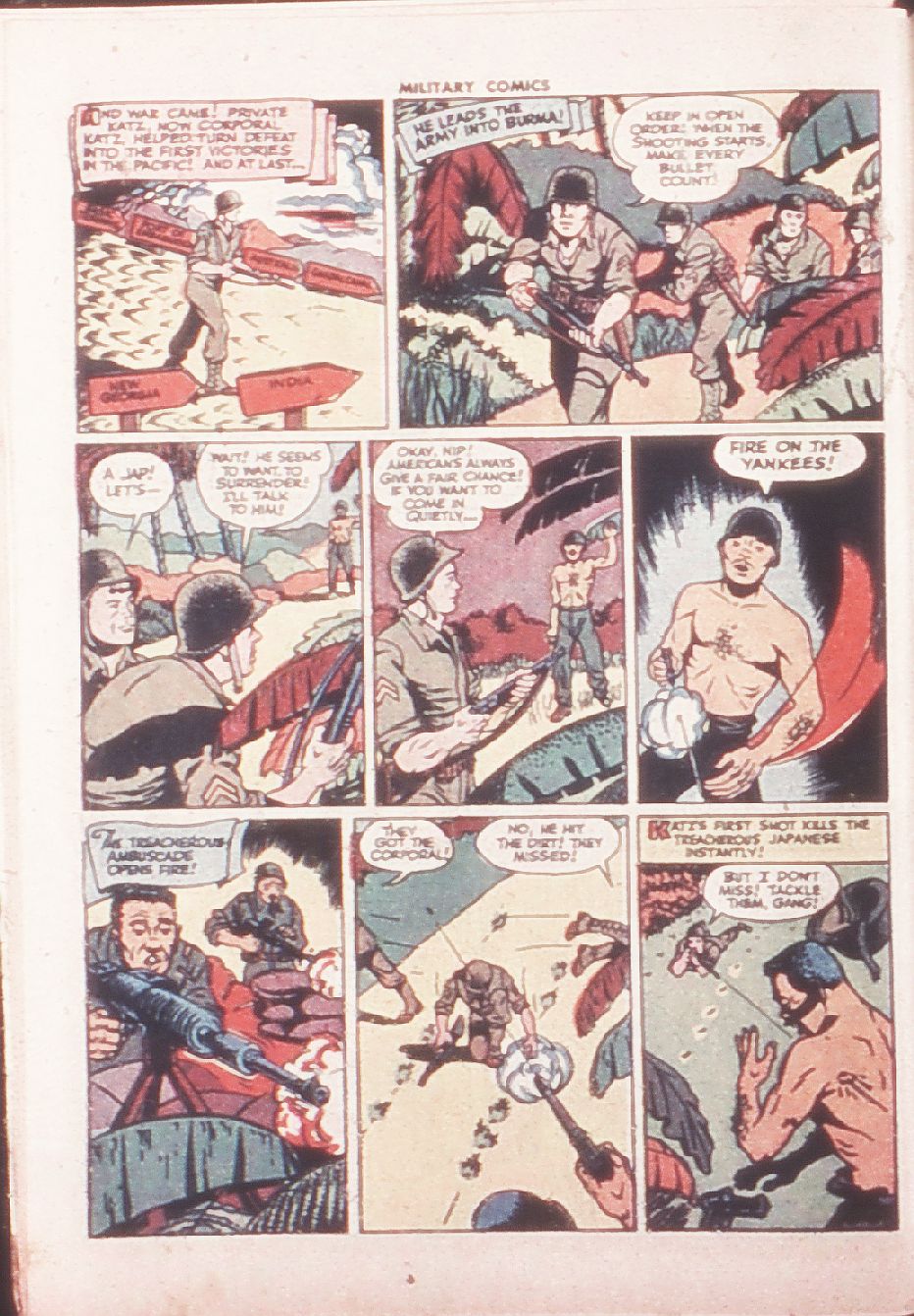 Military Comics #32 (Quality Comics), page 44. Public domain (US).