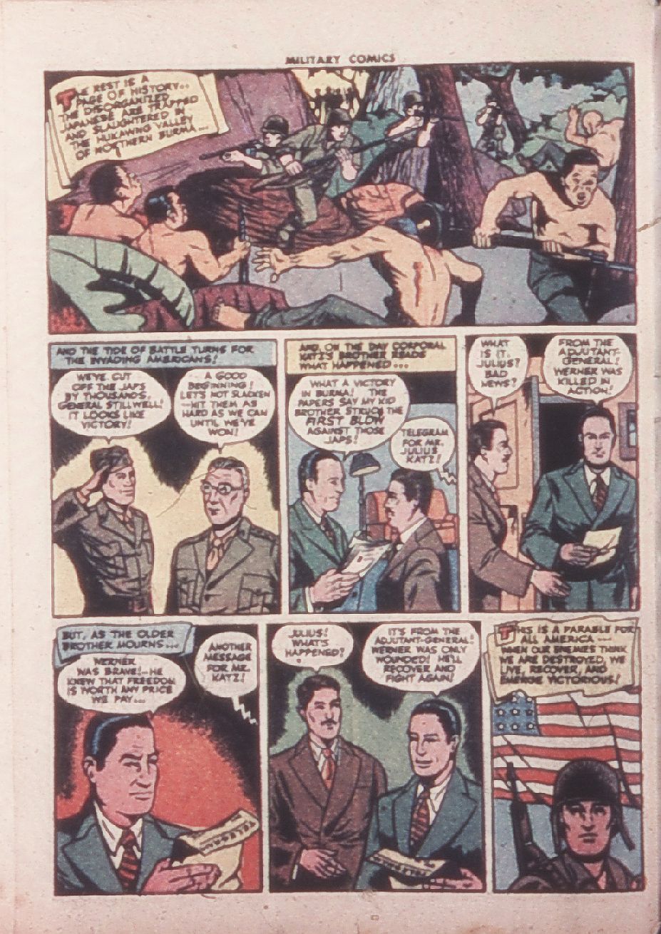 Military Comics #32 (Quality Comics), page 58. Public domain (US).