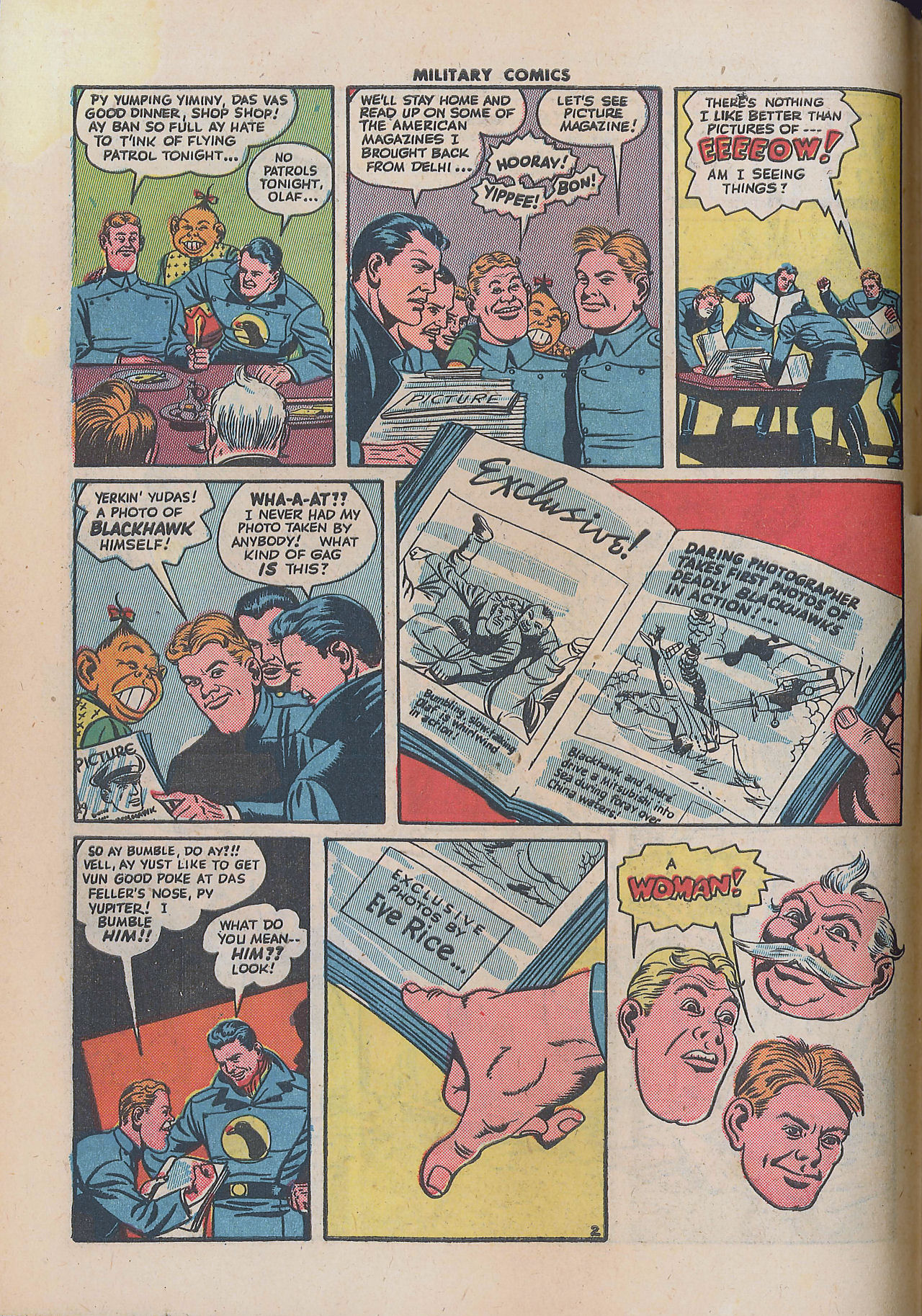 Military Comics #34 (Quality Comics), page 4. Public domain (US).