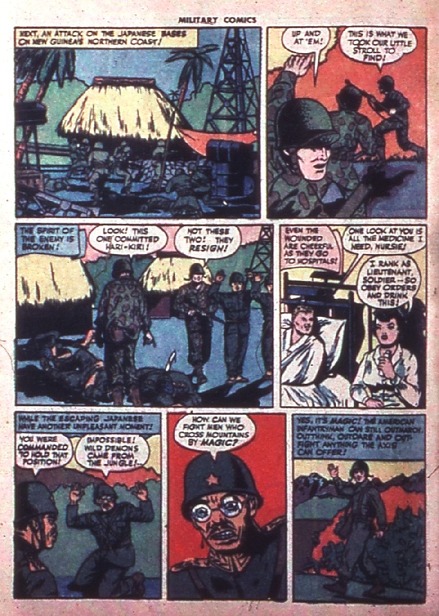 Military Comics #35 (Quality Comics), page 58. Public domain (US).