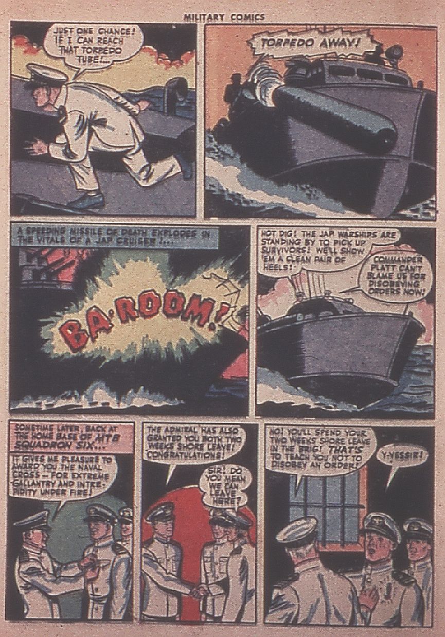 Military Comics #37 (Quality Comics), page 58. Public domain (US).