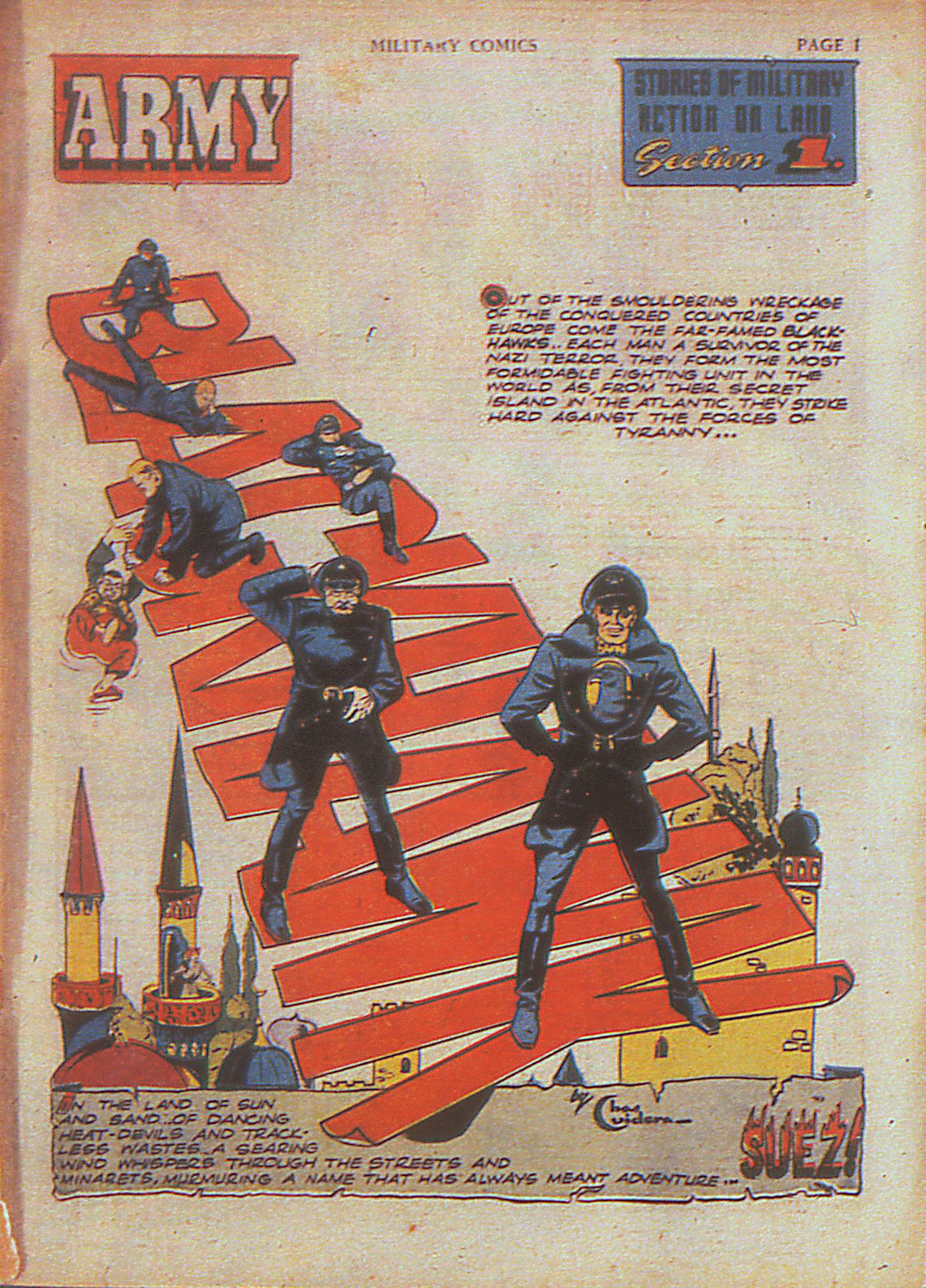 Military Comics #4 (Quality Comics), page 3. Public domain (US).
