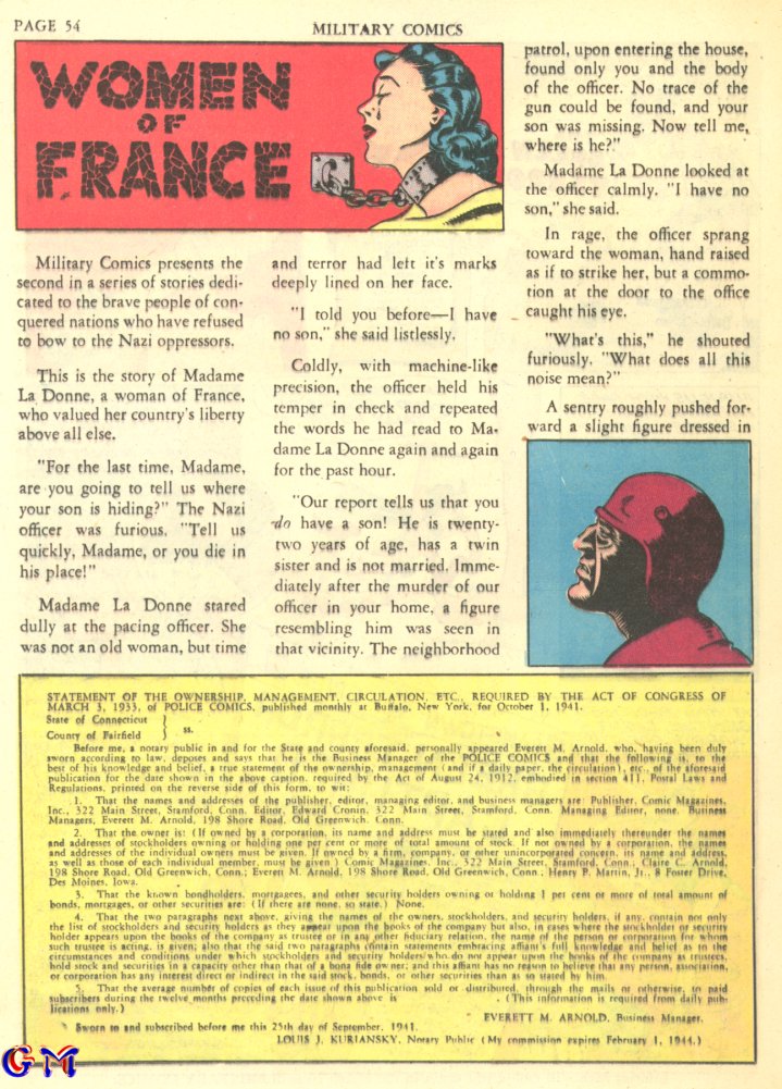 Military Comics #7 (Quality Comics), page 56. Public domain (US).