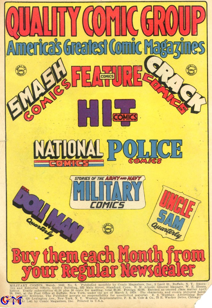 Military Comics #8 (Quality Comics), page 2. Public domain (US).