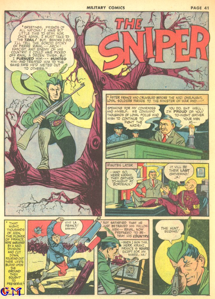 Military Comics #8 (Quality Comics), page 43. Public domain (US).