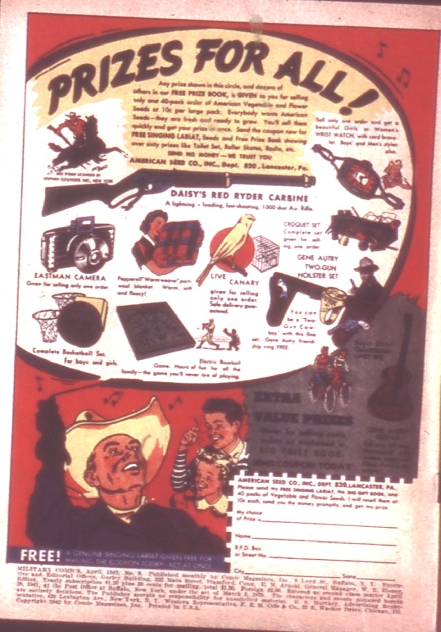 Military Comics #9 (Quality Comics), page 2. Public domain (US).