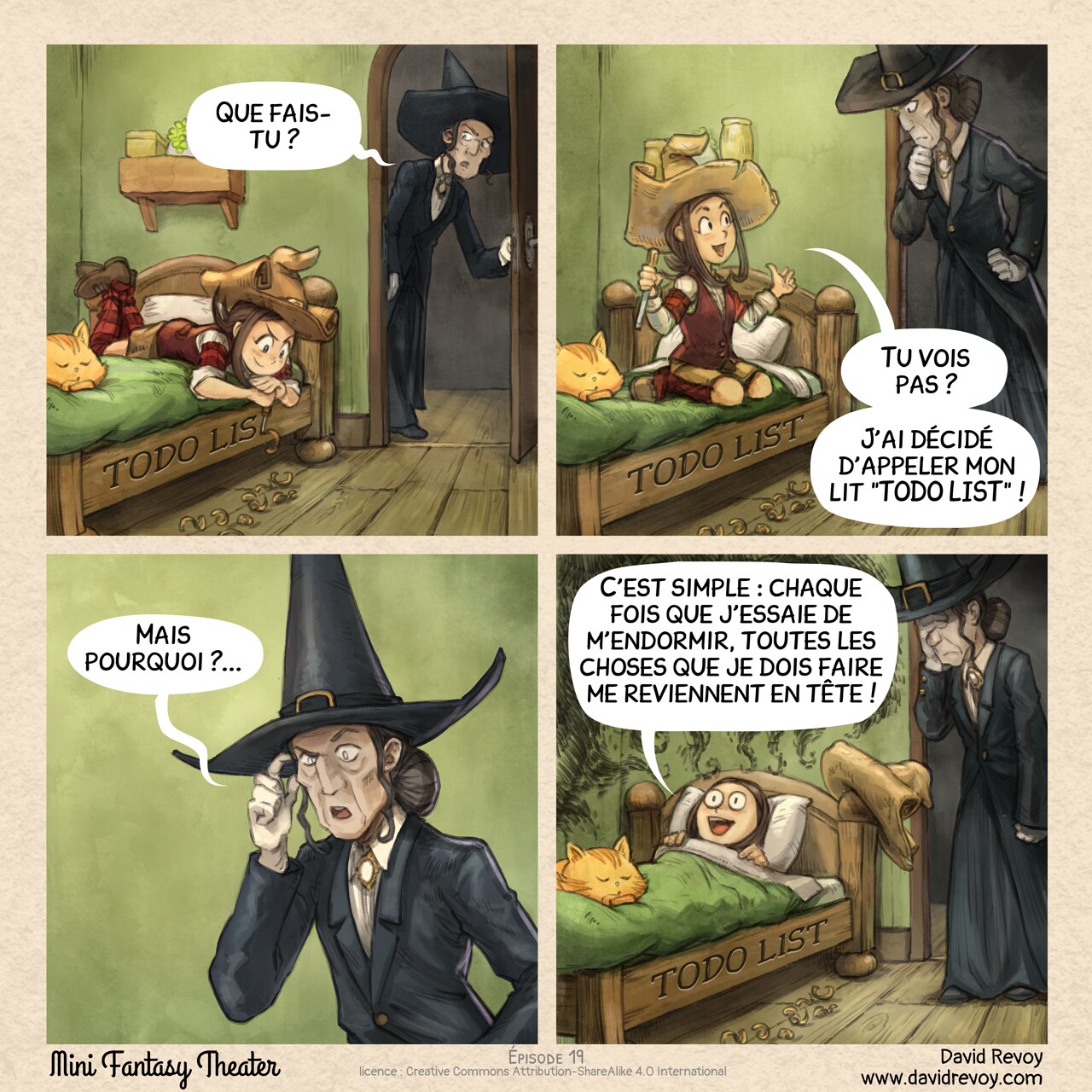 Mini Fantasy Theater #19: La Todo List (2025-09-17). David Revoy, CC BY-SA 4.0. translation: Nicolas Artance. https://www.peppercarrot.com/en/webcomics/miniFantasyTheater.html