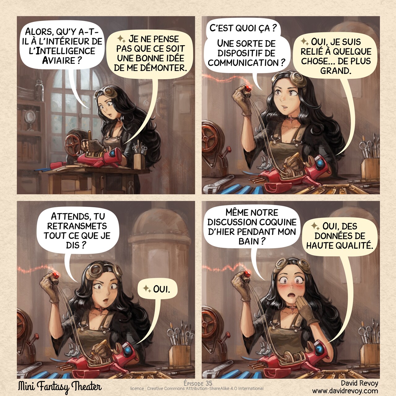 Mini Fantasy Theater #35: Transmettre Tout Ce Que Tu Dis (2026-01-14). David Revoy, CC BY-SA 4.0. translation: Nicolas Artance. https://www.peppercarrot.com/en/webcomics/miniFantasyTheater.html