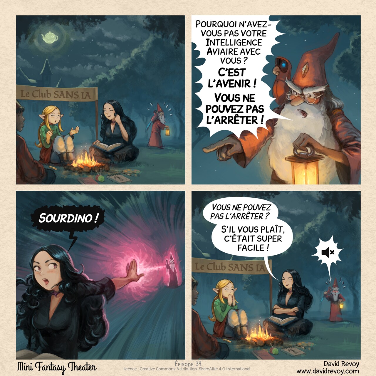 Mini Fantasy Theater #39: Solution simple (2026-02-11). David Revoy, CC BY-SA 4.0. translation: Nicolas Artance. https://www.peppercarrot.com/en/webcomics/miniFantasyTheater.html