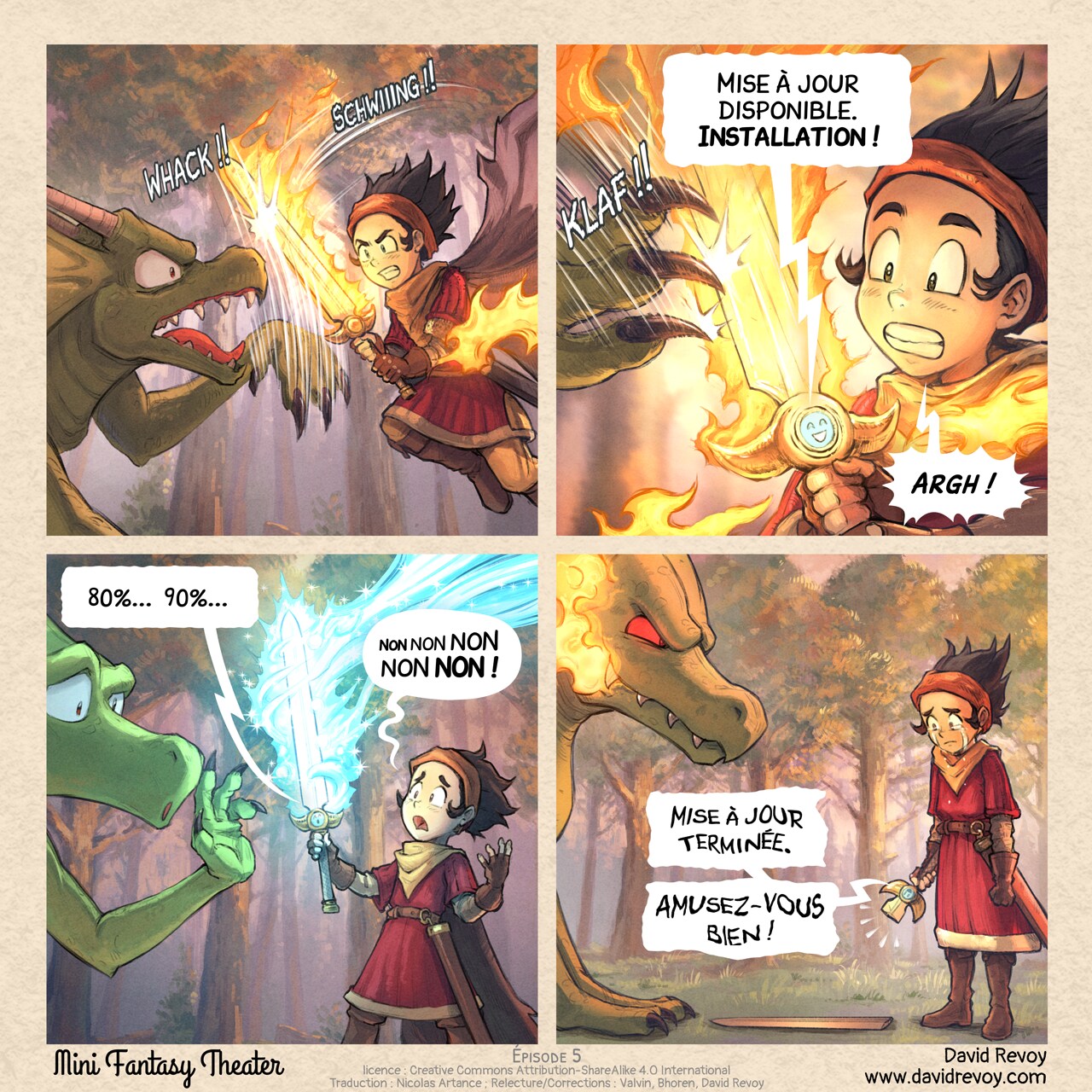 Mini Fantasy Theater #5: Trop souvent (2024-05-29). David Revoy, CC BY-SA 4.0. translation: Nicolas Artance; proofreading: Christian Aribaud, David Revoy, Valvin; contribution: Andrej Ficko. https://www.peppercarrot.com/en/webcomics/miniFantasyTheater.html