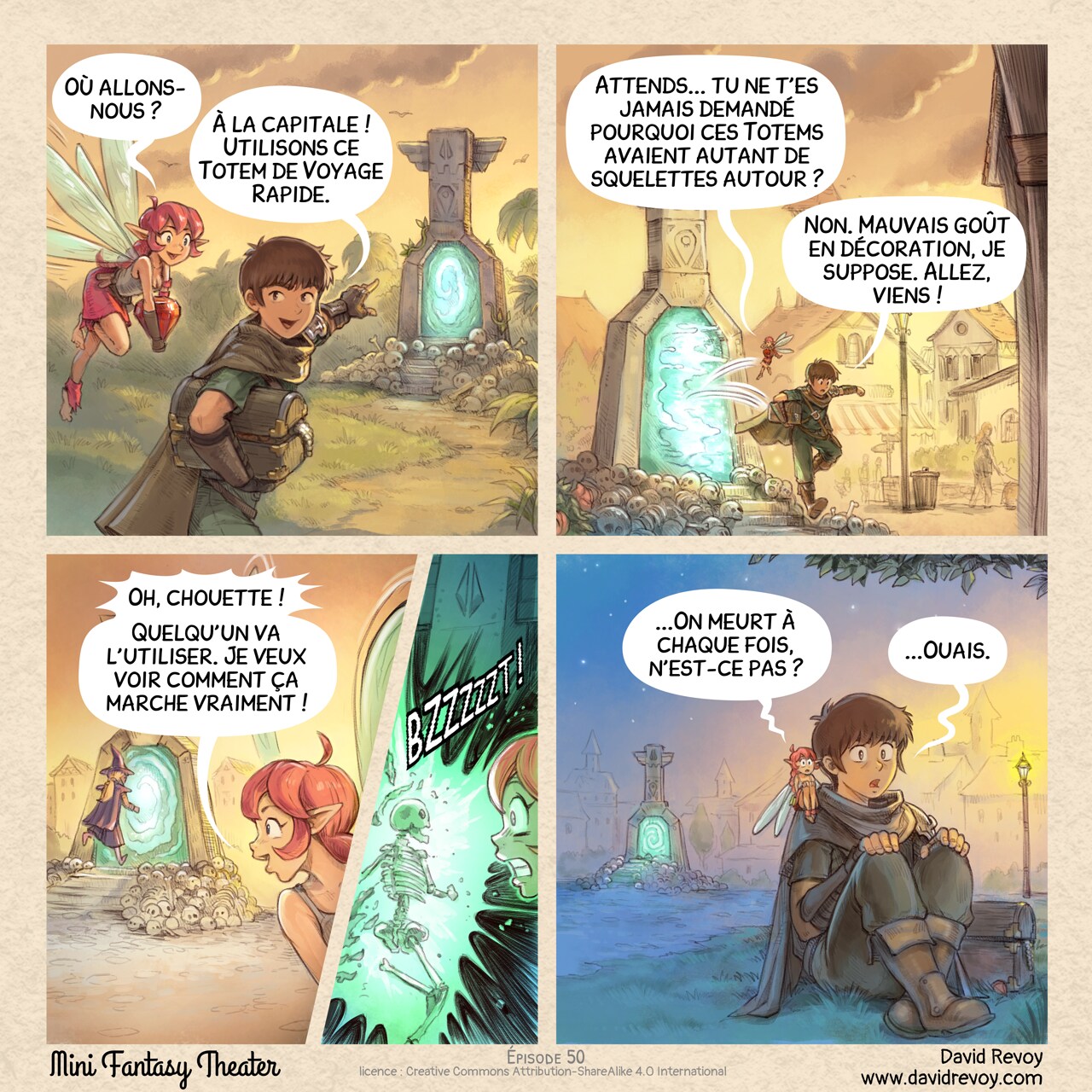 Mini Fantasy Theater #50: Logique du Voyage Rapide (2026-04-29). David Revoy, CC BY-SA 4.0. translation: Nicolas Artance. https://www.peppercarrot.com/en/webcomics/miniFantasyTheater.html