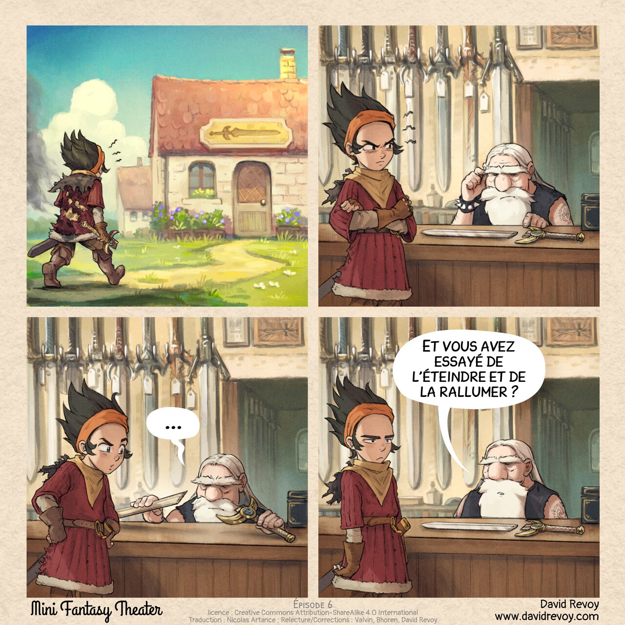 Mini Fantasy Theater #6: Service d'assistance (2024-05-29). David Revoy, CC BY-SA 4.0. translation: Nicolas Artance; proofreading: Christian Aribaud, David Revoy, Valvin. https://www.peppercarrot.com/en/webcomics/miniFantasyTheater.html