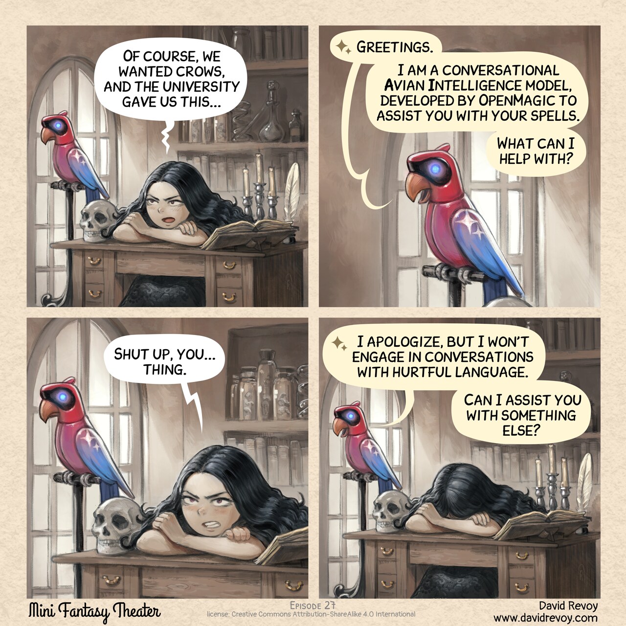 Mini Fantasy Theater #27: The new feature nobody wanted (2025-11-19). David Revoy, CC BY-SA 4.0. https://www.peppercarrot.com/en/webcomics/miniFantasyTheater.html