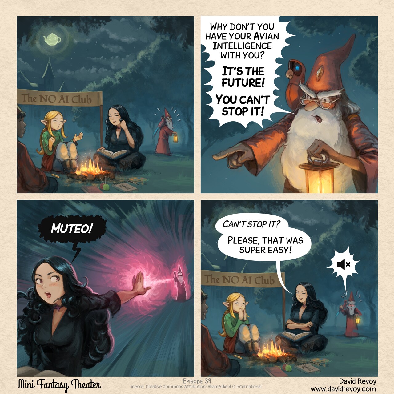 Mini Fantasy Theater #39: Simple solution (2026-02-11). David Revoy, CC BY-SA 4.0. https://www.peppercarrot.com/en/webcomics/miniFantasyTheater.html