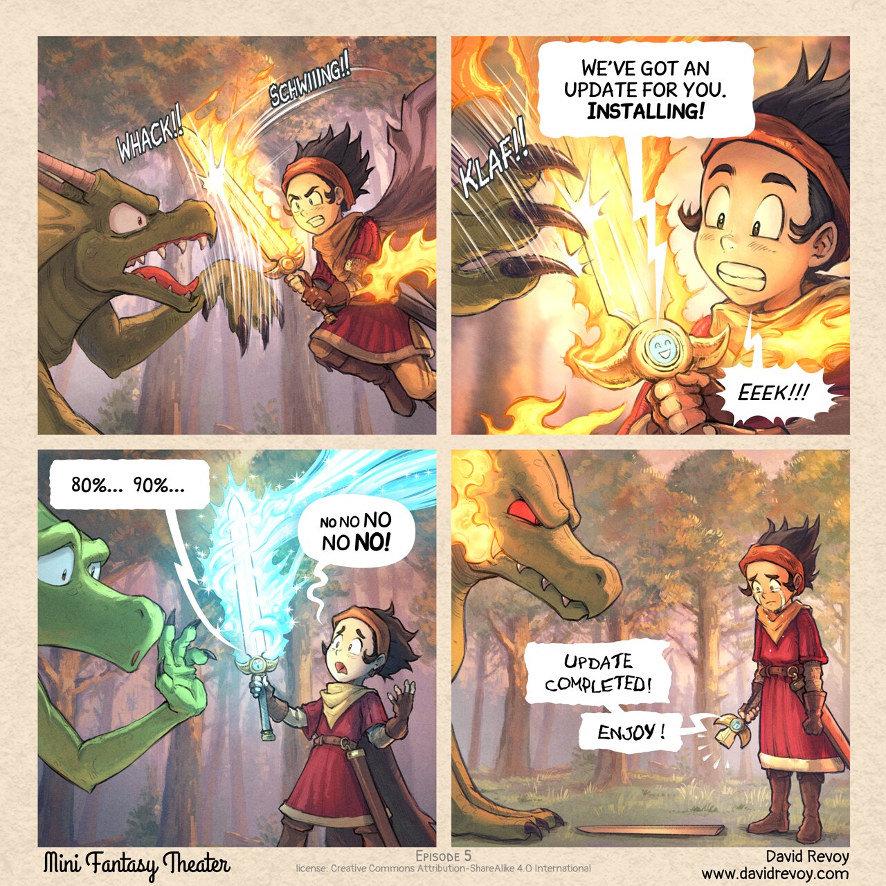 Mini Fantasy Theater #5: Too often (2024-05-29). David Revoy, CC BY-SA 4.0. https://www.peppercarrot.com/en/webcomics/miniFantasyTheater.html