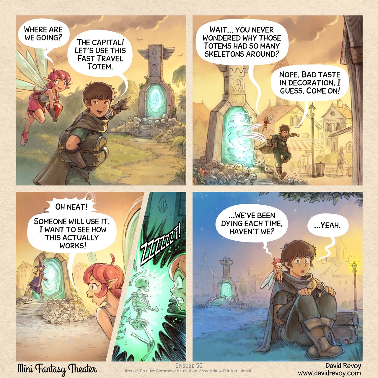 Mini Fantasy Theater #50: Fast Travel (2026-04-29). David Revoy, CC BY-SA 4.0. https://www.peppercarrot.com/en/webcomics/miniFantasyTheater.html