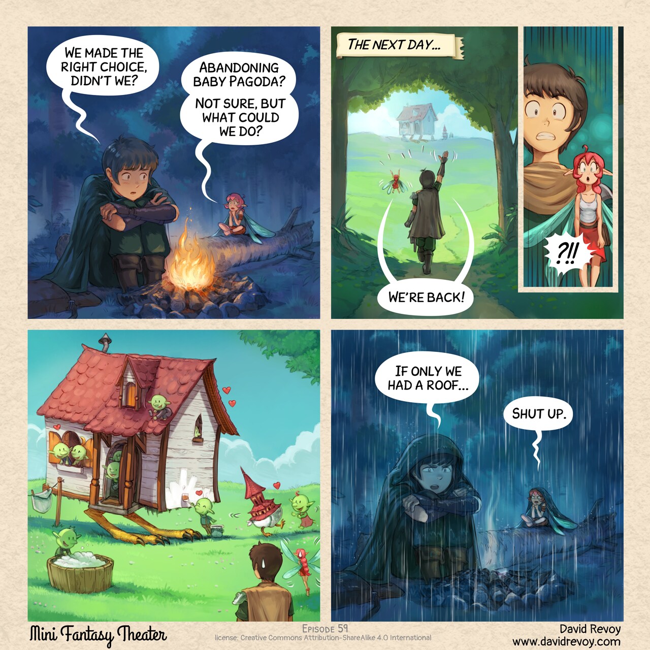 Mini Fantasy Theater #59: Baby Pagoda Side Quest: Failed (2026-07-01). David Revoy, CC BY-SA 4.0. https://www.peppercarrot.com/en/webcomics/miniFantasyTheater.html