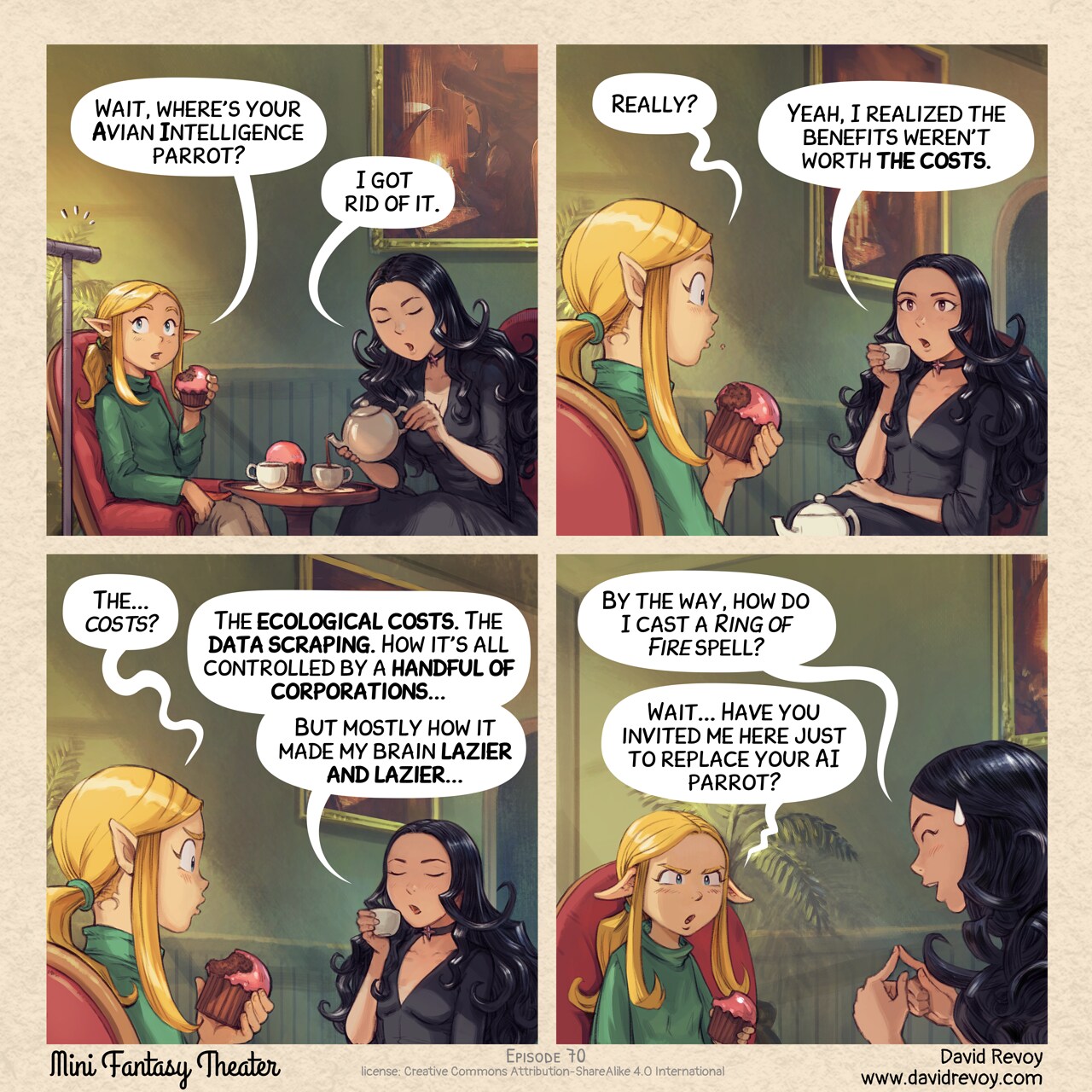 Mini Fantasy Theater #70: Too Used to Prompt (2026-09-15). David Revoy, CC BY-SA 4.0. https://www.peppercarrot.com/en/webcomics/miniFantasyTheater.html