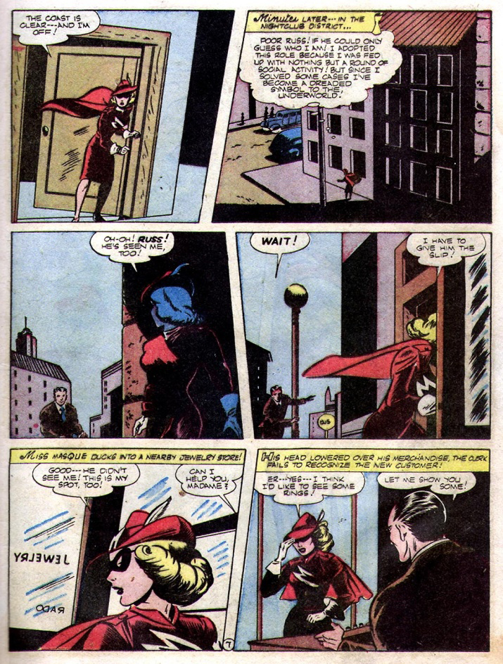 Miss Masque, America's Best Comics #24, page 8. Public domain. Source: https://commons.wikimedia.org/wiki/File%3AAmericasBestComics2421.jpg