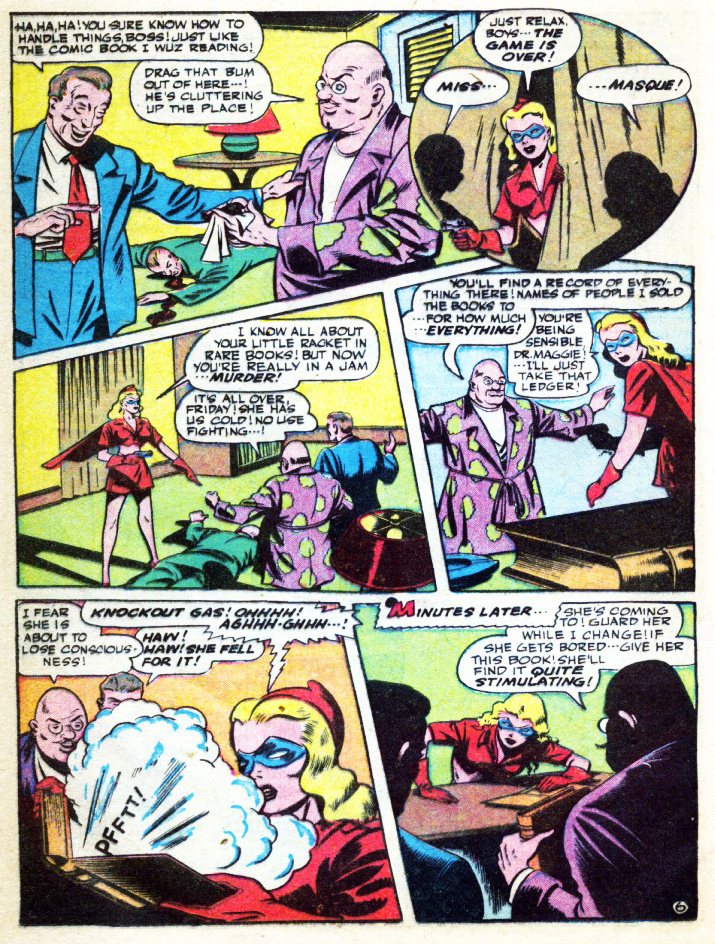 Miss Masque, America's Best Comics #26, page 7. Public domain. Source: https://commons.wikimedia.org/wiki/File%3AAmericasBestComics2620.jpg
