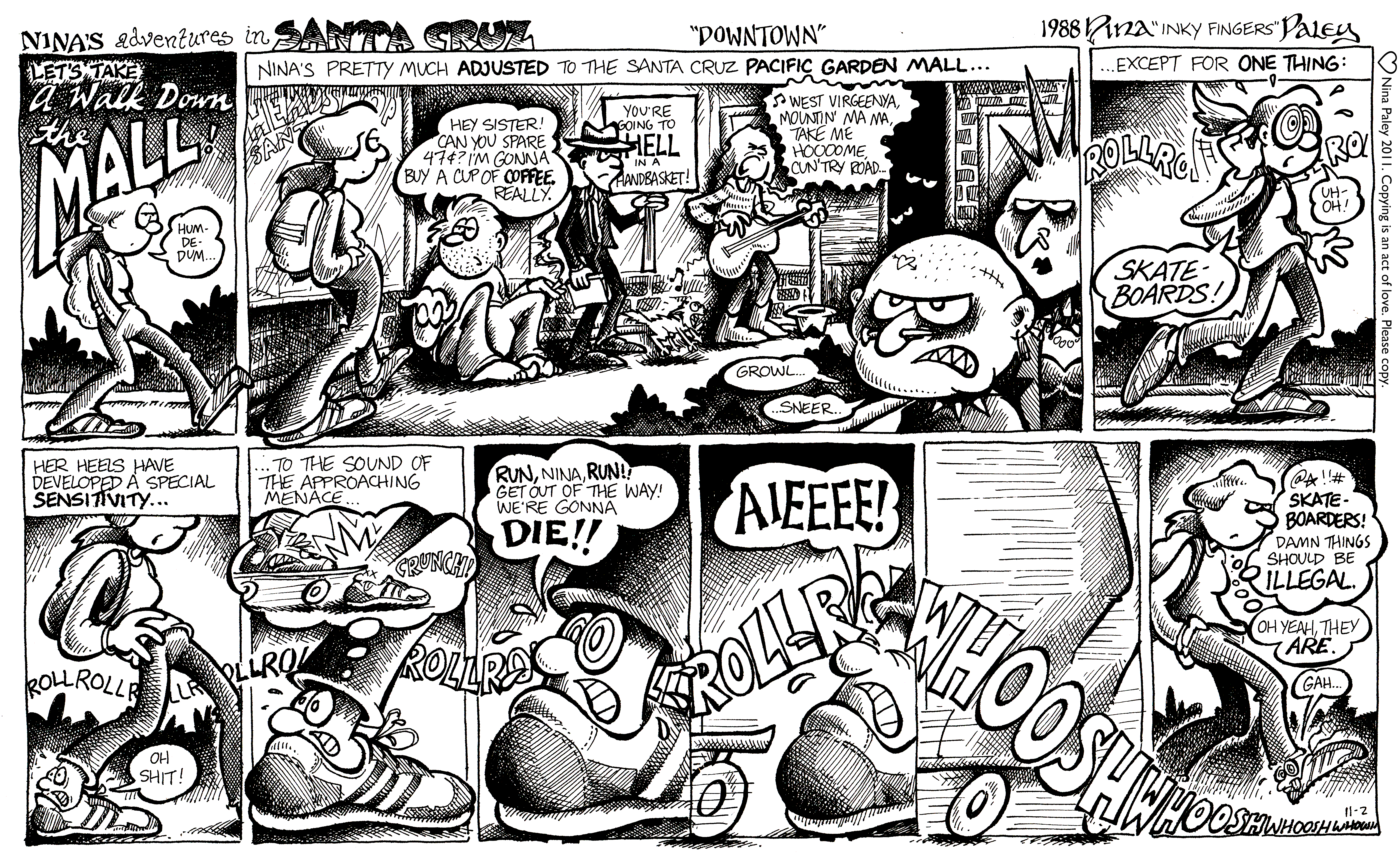 Nina's Adventures: Downtown (Nov 2, 1988). Nina Paley, CC BY-SA 3.0. https://archive.org/details/NinasAdventuresFree