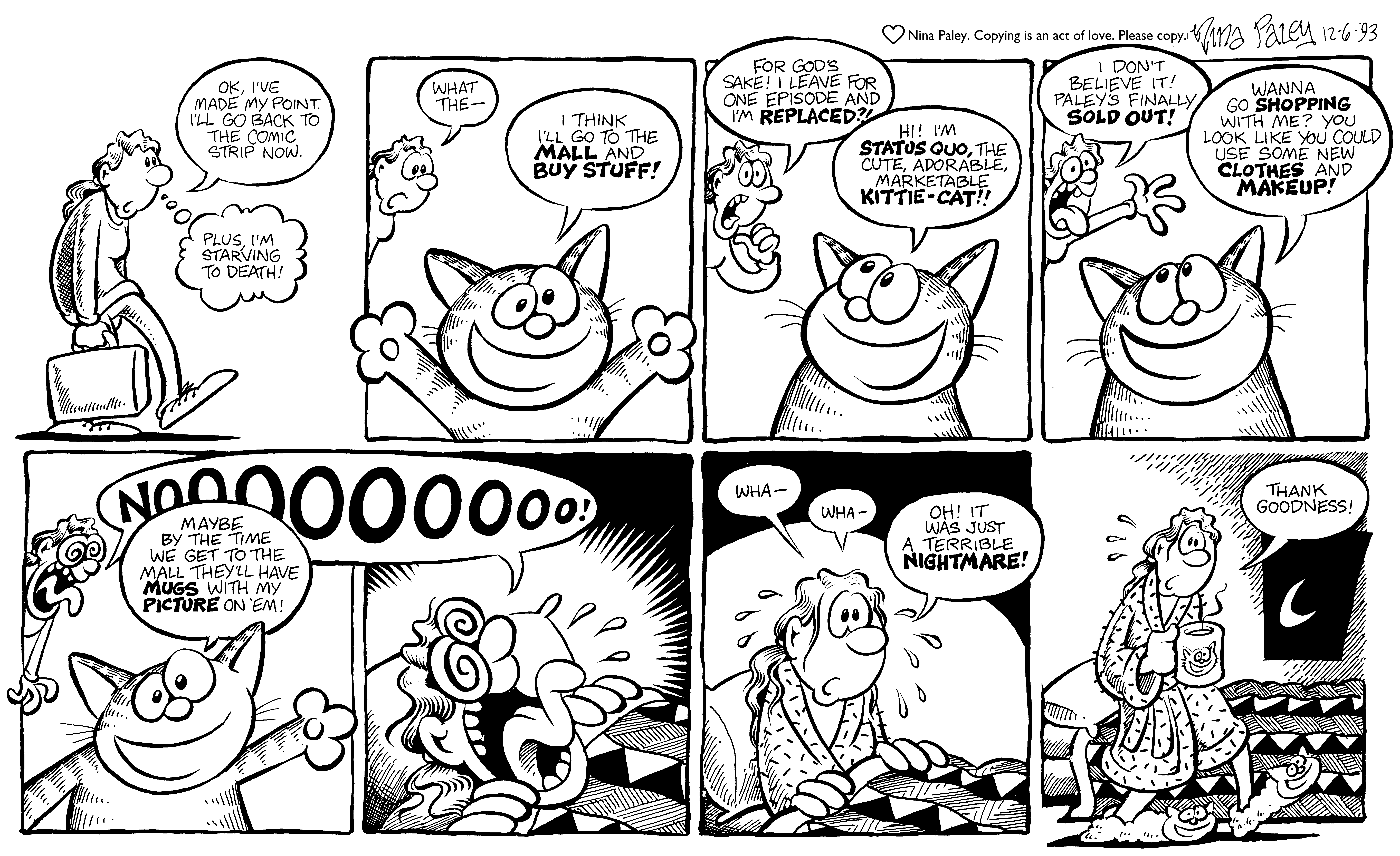 Nina's Adventures: Sellout Part 2 (Dec 6, 1993). Nina Paley, CC BY-SA 3.0. https://archive.org/details/NinasAdventuresFree