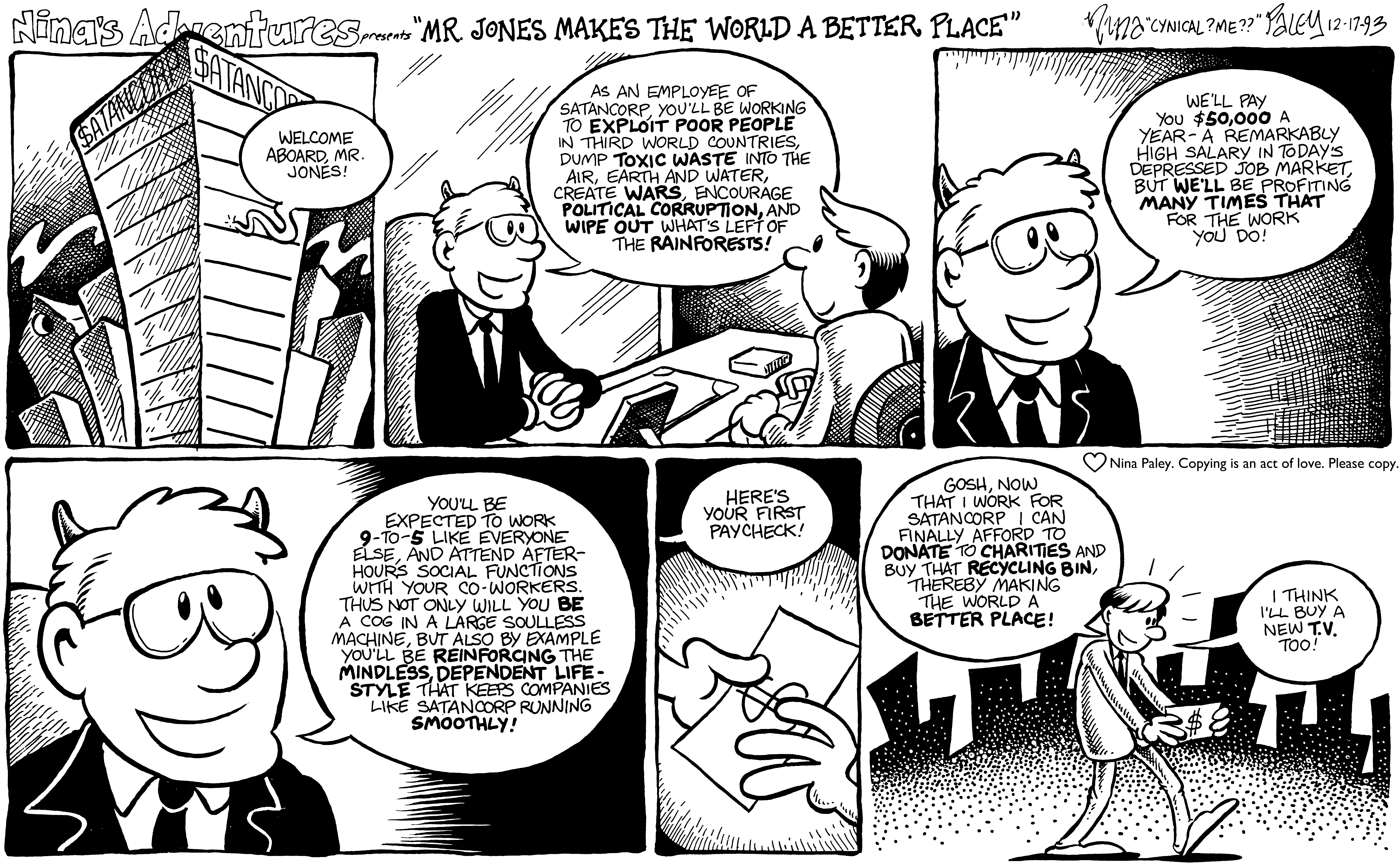 Nina's Adventures: Mr.Jones (Dec 17, 1993). Nina Paley, CC BY-SA 3.0. https://archive.org/details/NinasAdventuresFree
