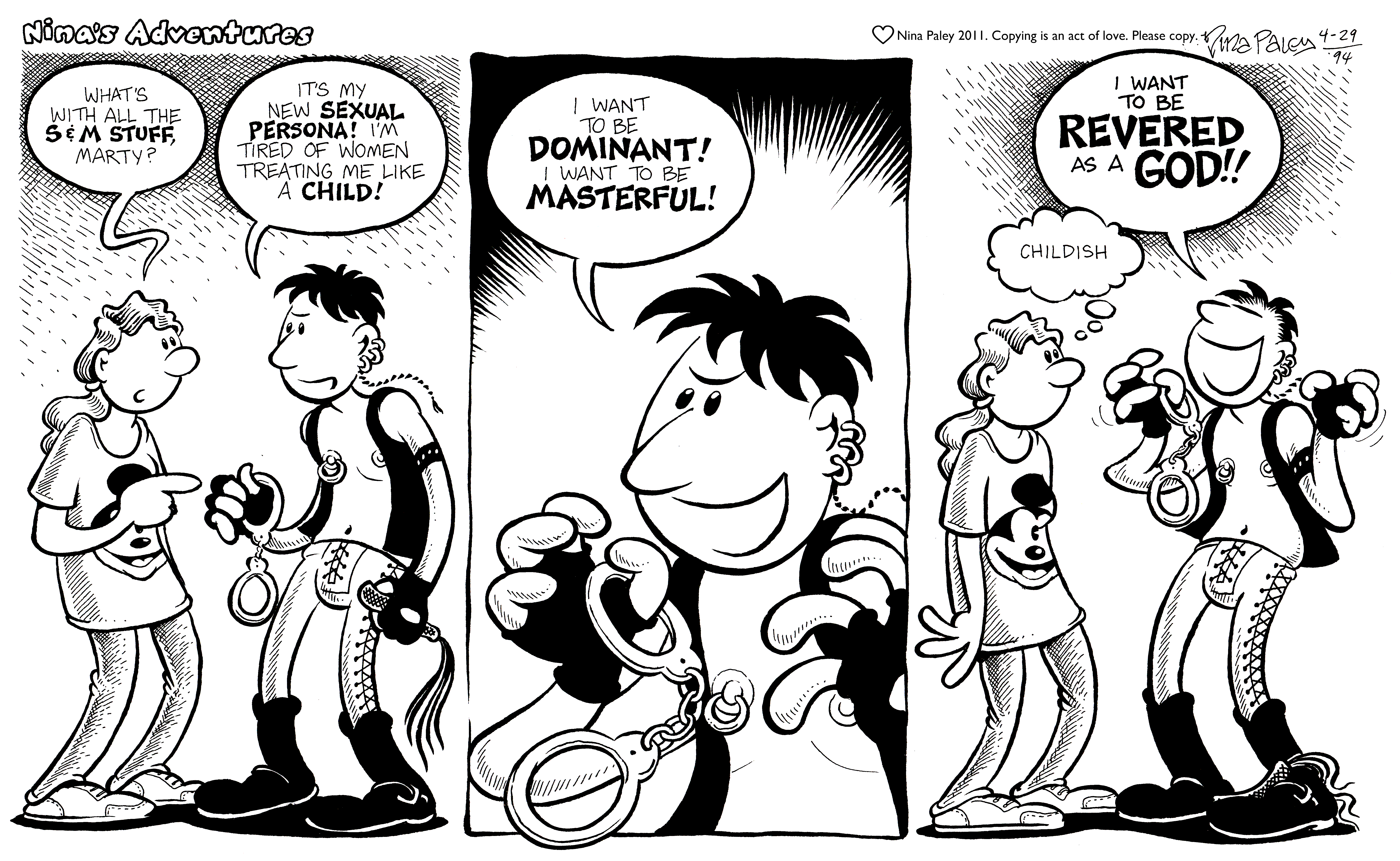 Nina's Adventures: Childish (Apr 29, 1994). Nina Paley, CC BY-SA 3.0. https://archive.org/details/NinasAdventuresFree