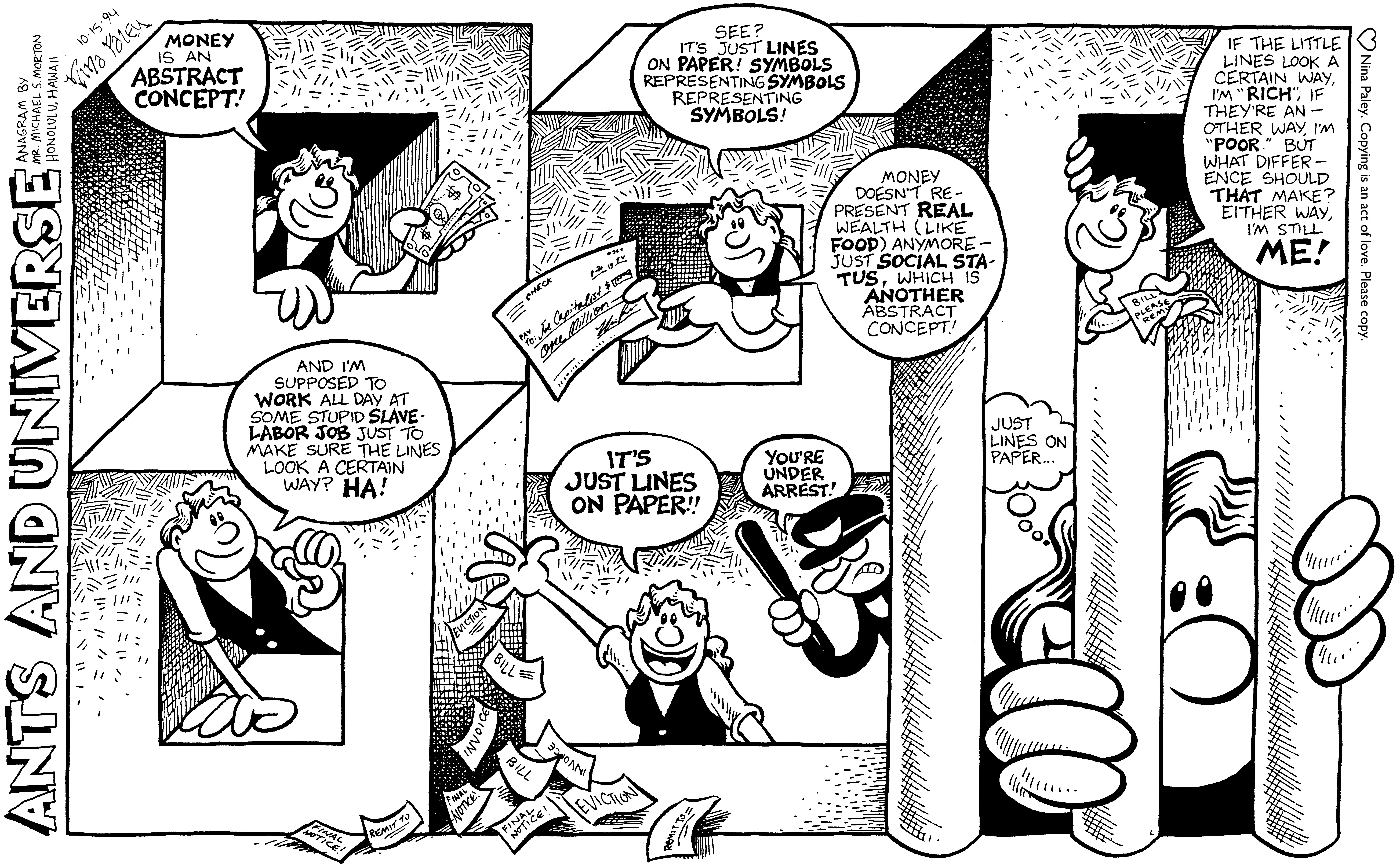 Nina's Adventures: Lines On Paper (Oct 15, 1994). Nina Paley, CC BY-SA 3.0. https://archive.org/details/NinasAdventuresFree