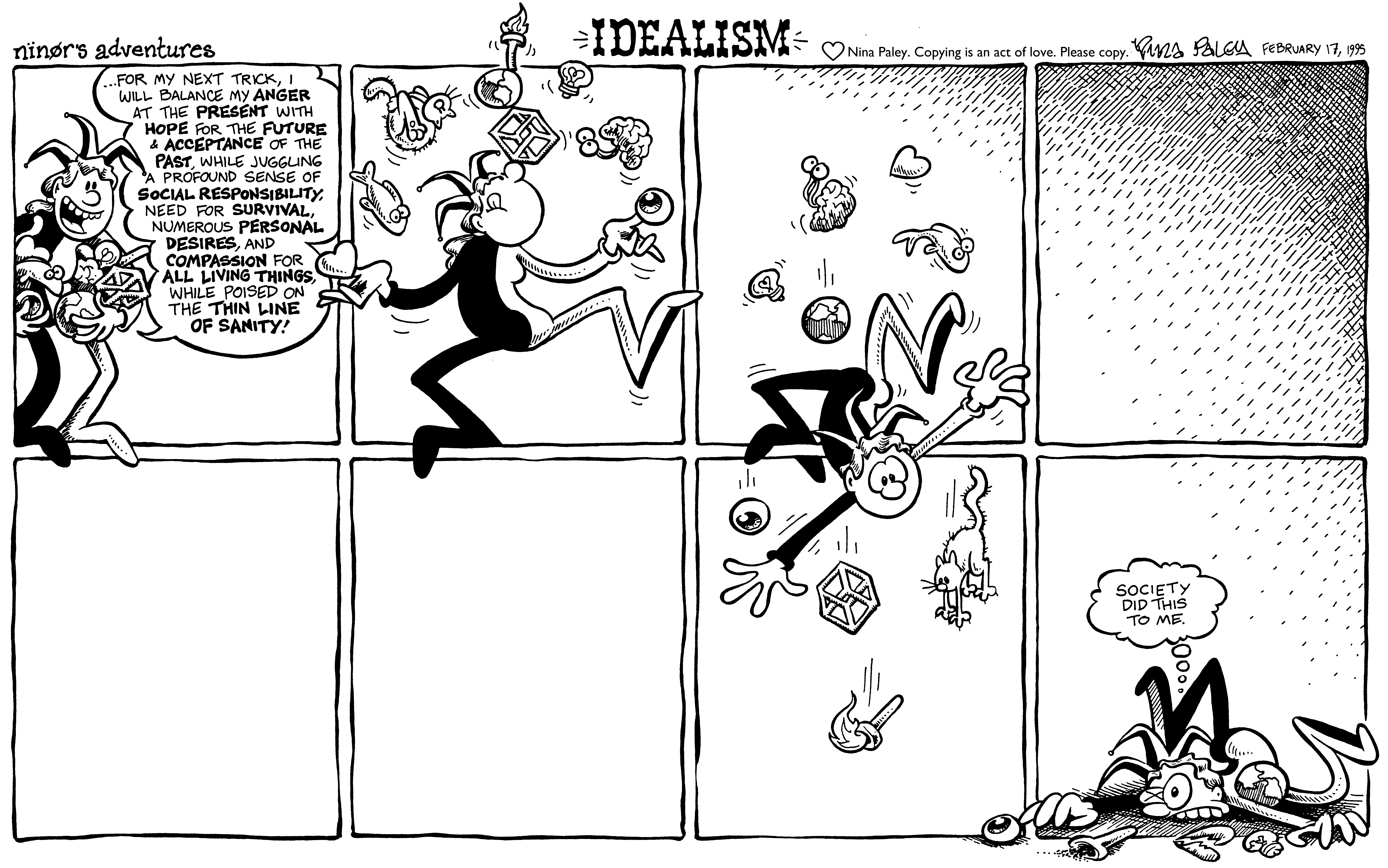 Nina's Adventures: Idealism (Feb 17, 1995). Nina Paley, CC BY-SA 3.0. https://archive.org/details/NinasAdventuresFree