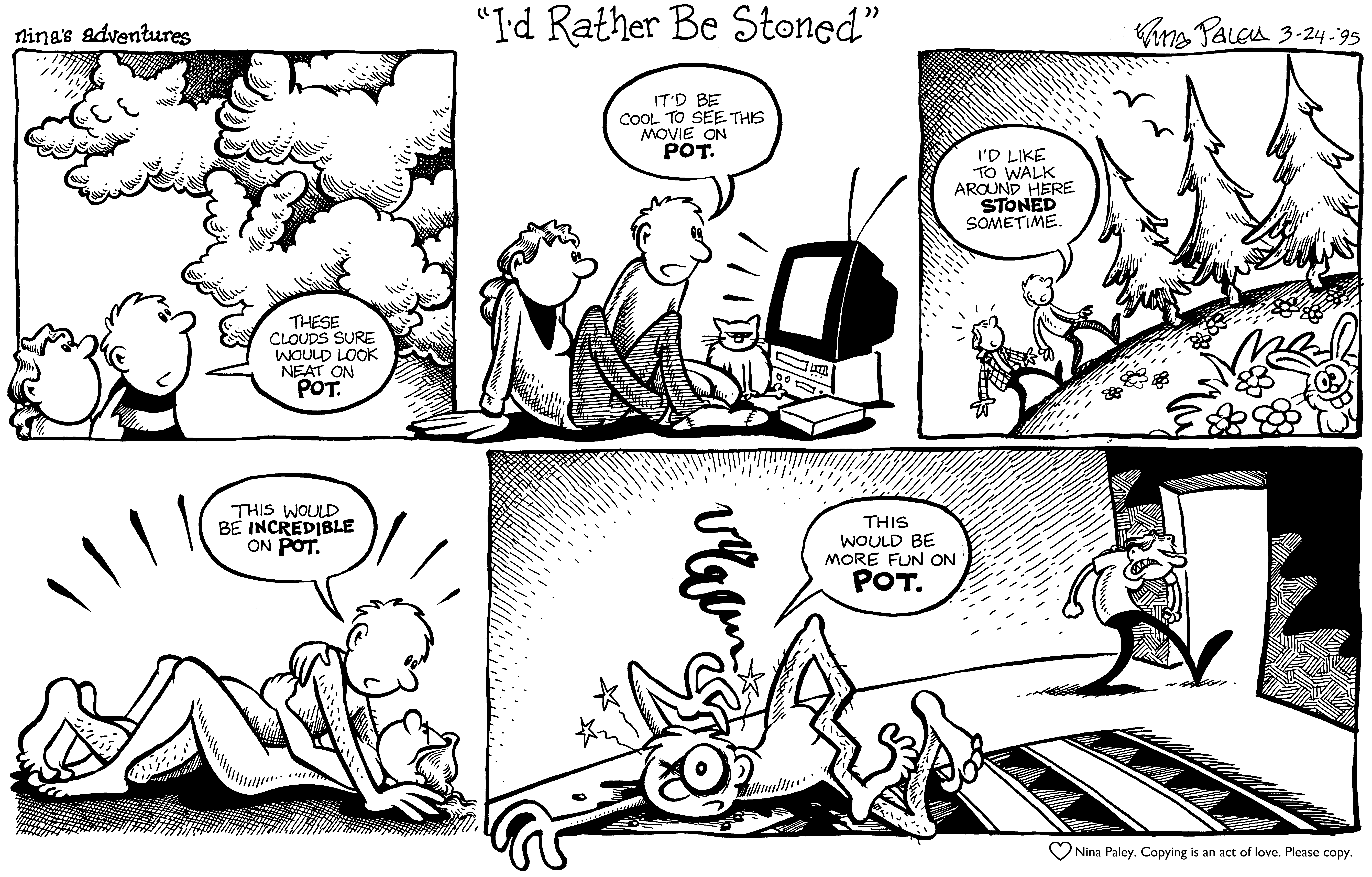 Nina's Adventures: Id Rather Be Stoned (Mar 24, 1995). Nina Paley, CC BY-SA 3.0. https://archive.org/details/NinasAdventuresFree