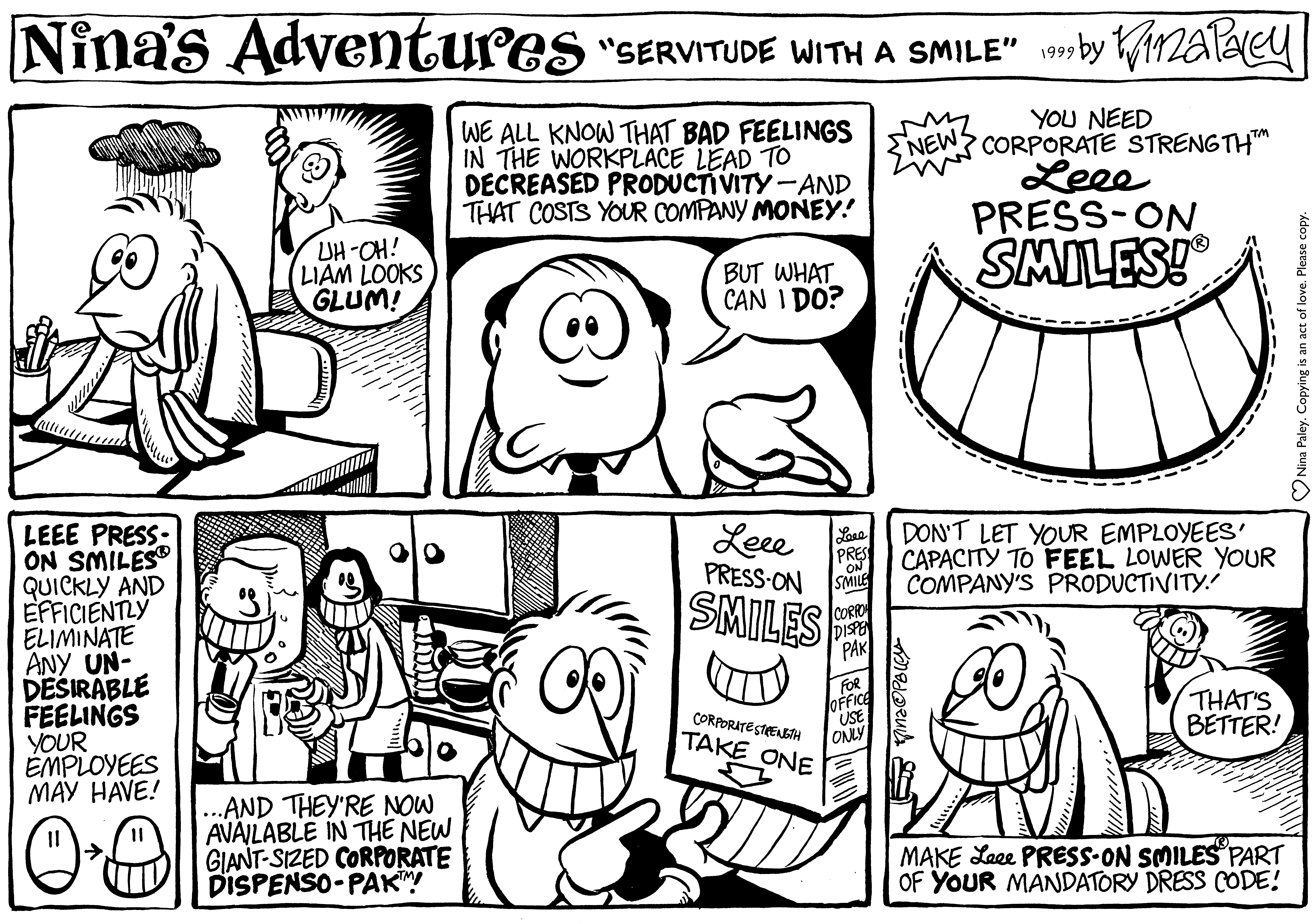 Nina's Adventures: Corporate Smiles (1999). Nina Paley, CC BY-SA 3.0. https://archive.org/details/NinasAdventuresFree