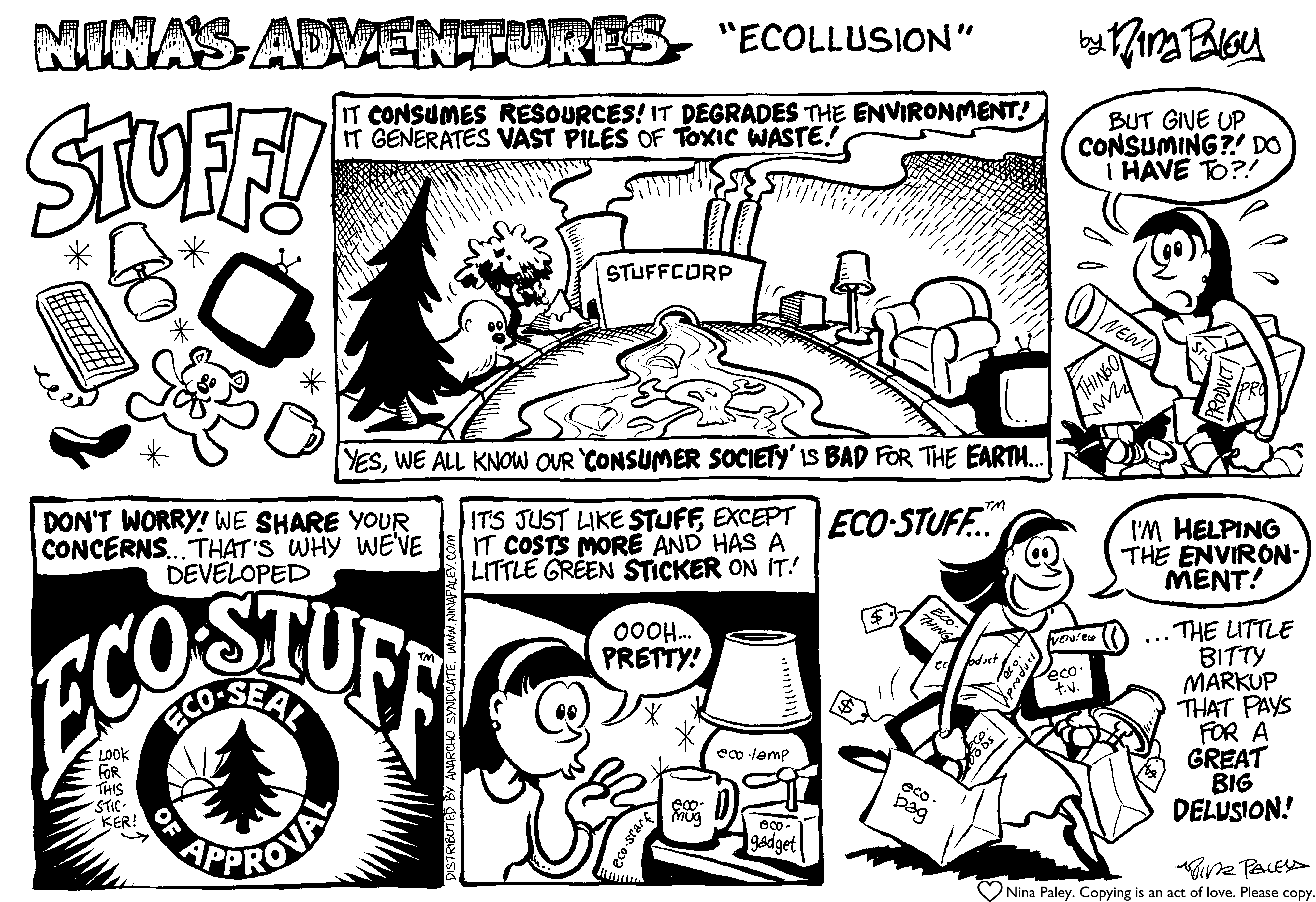 Nina's Adventures: Ecollusion (1999). Nina Paley, CC BY-SA 3.0. https://archive.org/details/NinasAdventuresFree