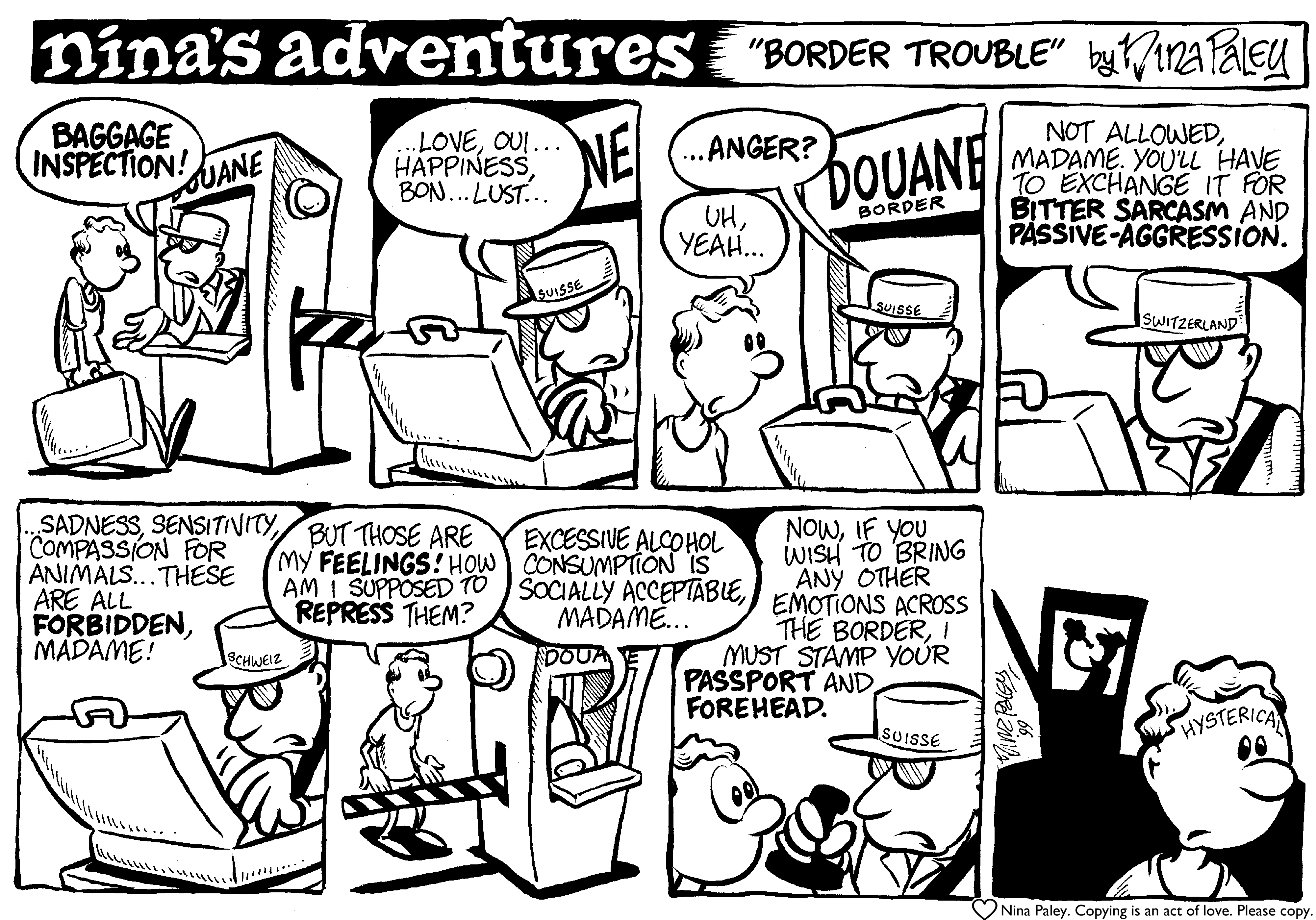 Nina's Adventures: Border Trouble (1999). Nina Paley, CC BY-SA 3.0. https://archive.org/details/NinasAdventuresFree
