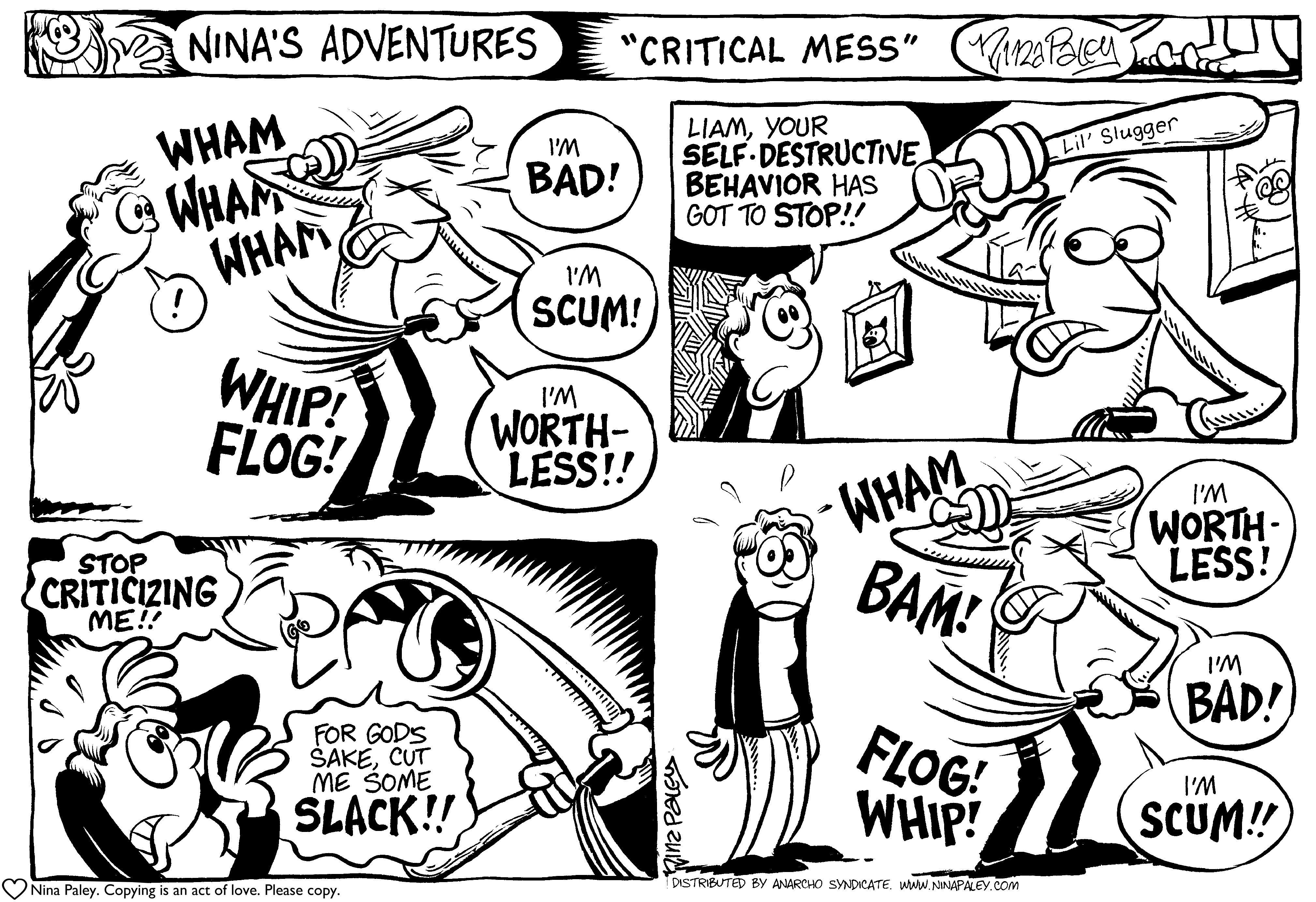 Nina's Adventures: Critical Mess (1999). Nina Paley, CC BY-SA 3.0. https://archive.org/details/NinasAdventuresFree