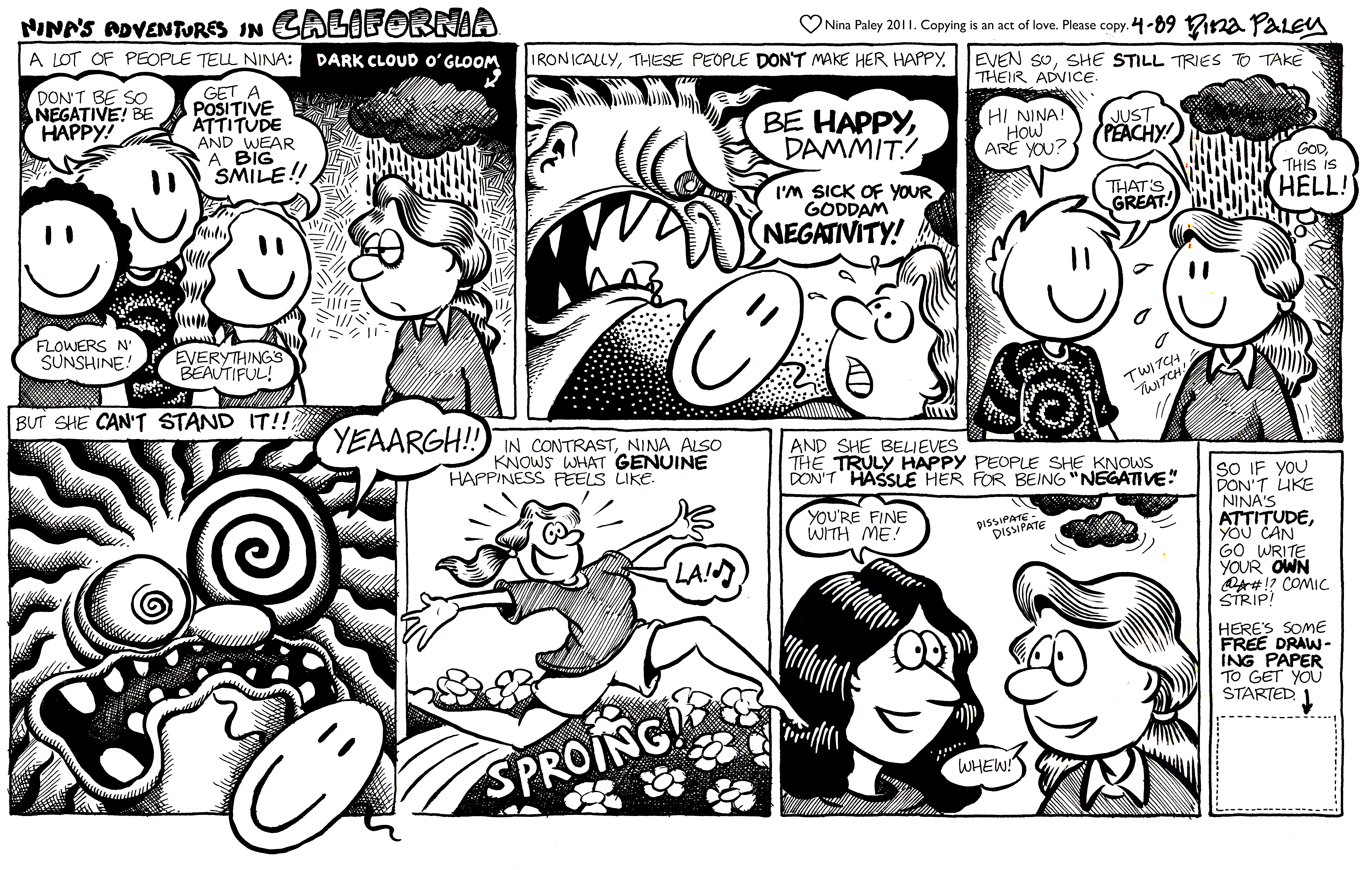 Nina's Adventures: Negativity (Apr 1989). Nina Paley, CC BY-SA 3.0. https://archive.org/details/NinasAdventuresFree