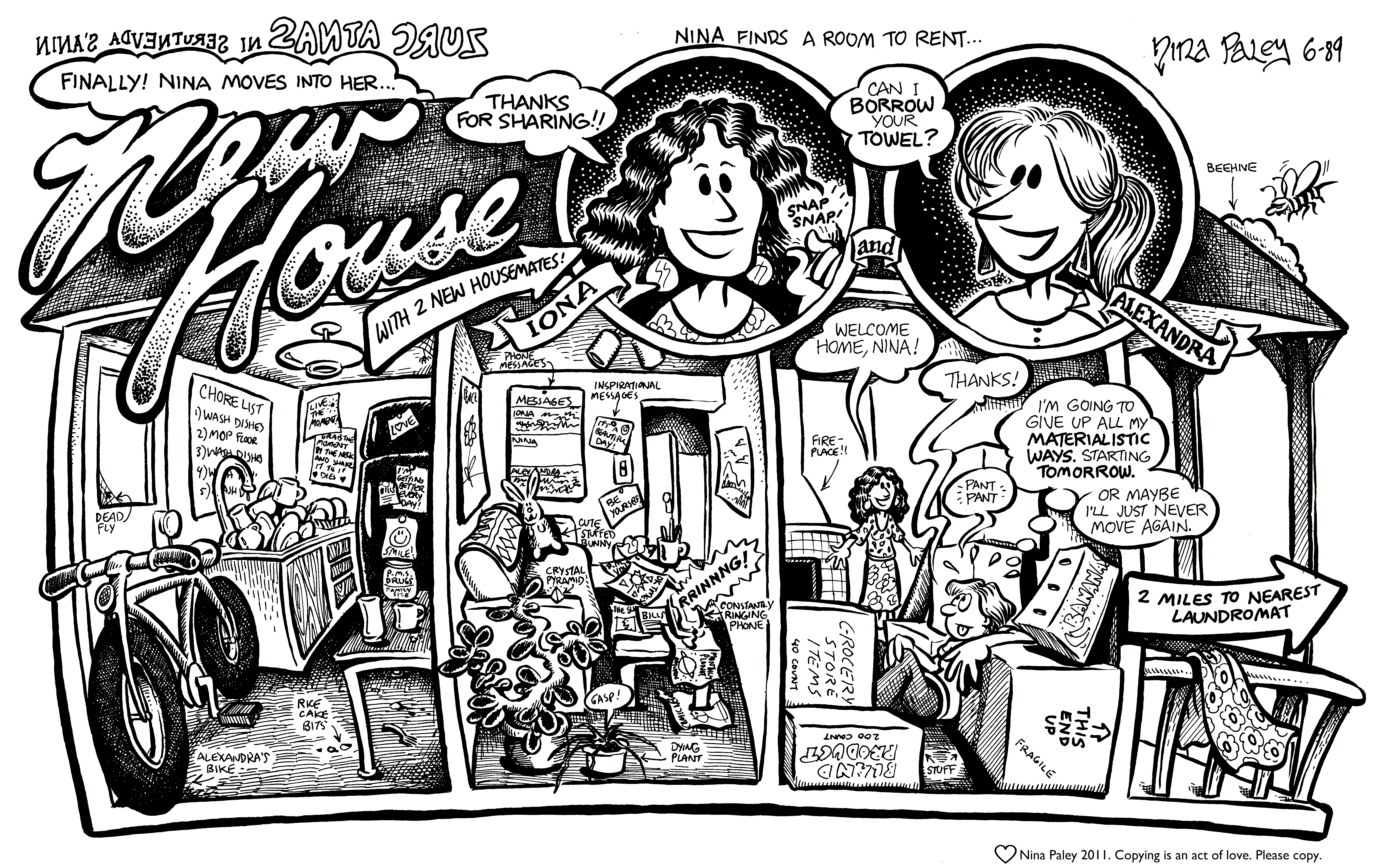 Nina's Adventures: Findsa Room (Jun 1989). Nina Paley, CC BY-SA 3.0. https://archive.org/details/NinasAdventuresFree