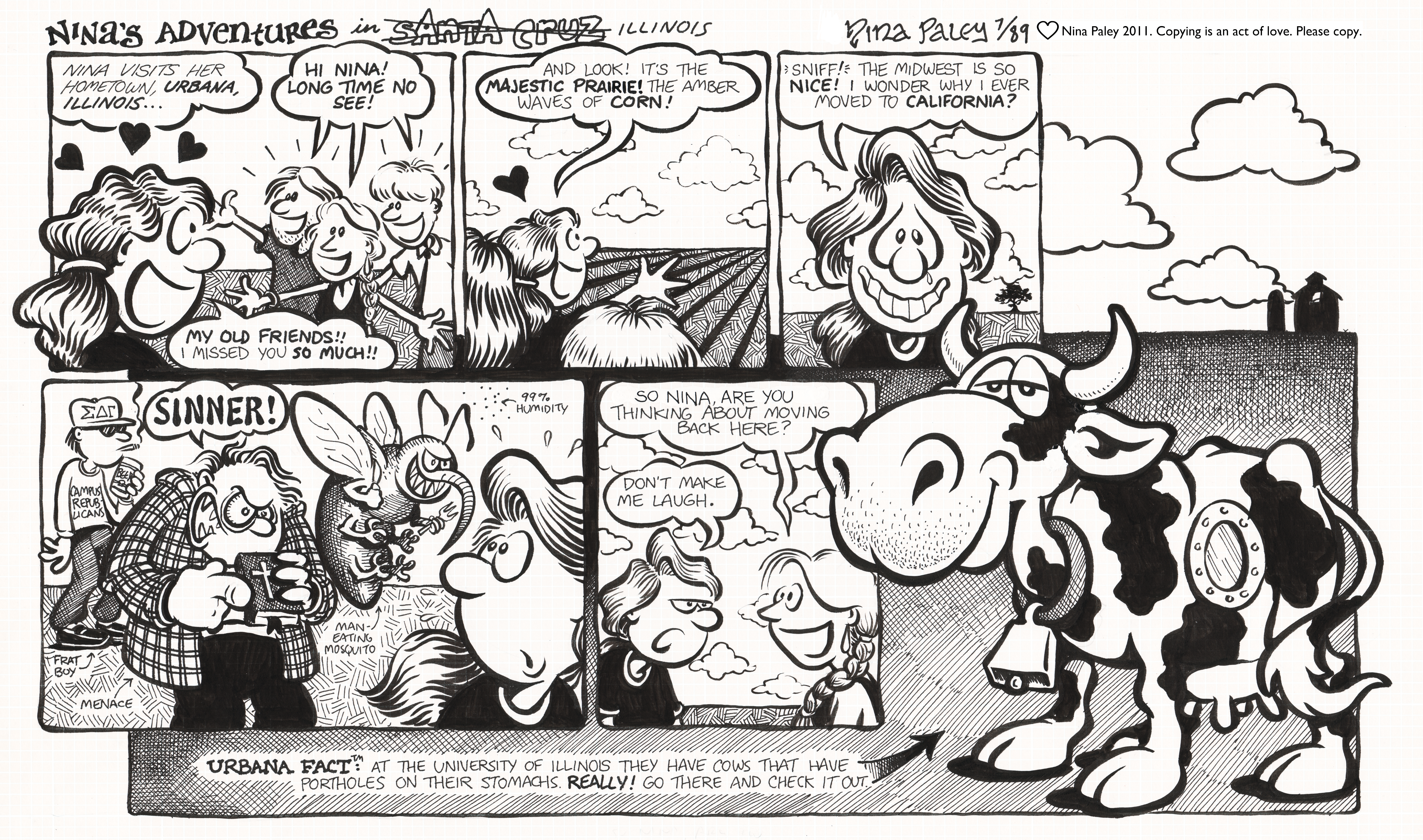 Nina's Adventures: Back Home (Jul 1989). Nina Paley, CC BY-SA 3.0. https://archive.org/details/NinasAdventuresFree